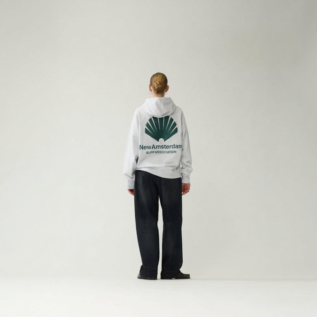 New Amsterdam Logo Hoodie Grey Melange
