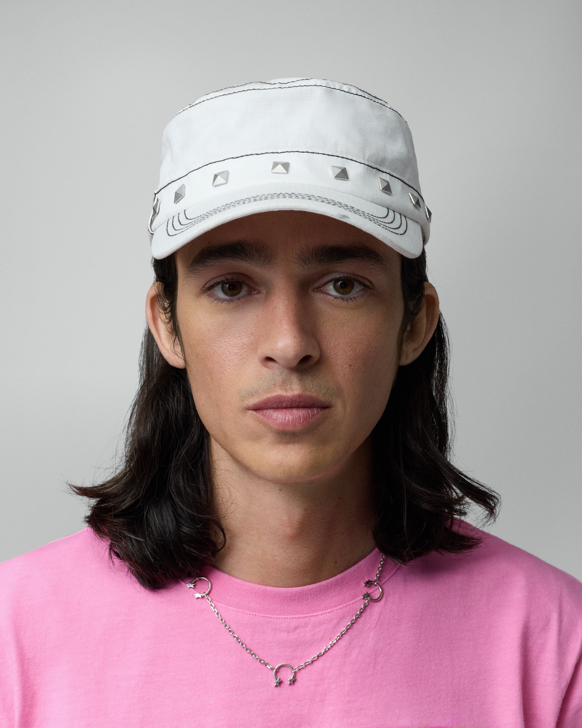 Twojeys Studded Guerrilla Cap White