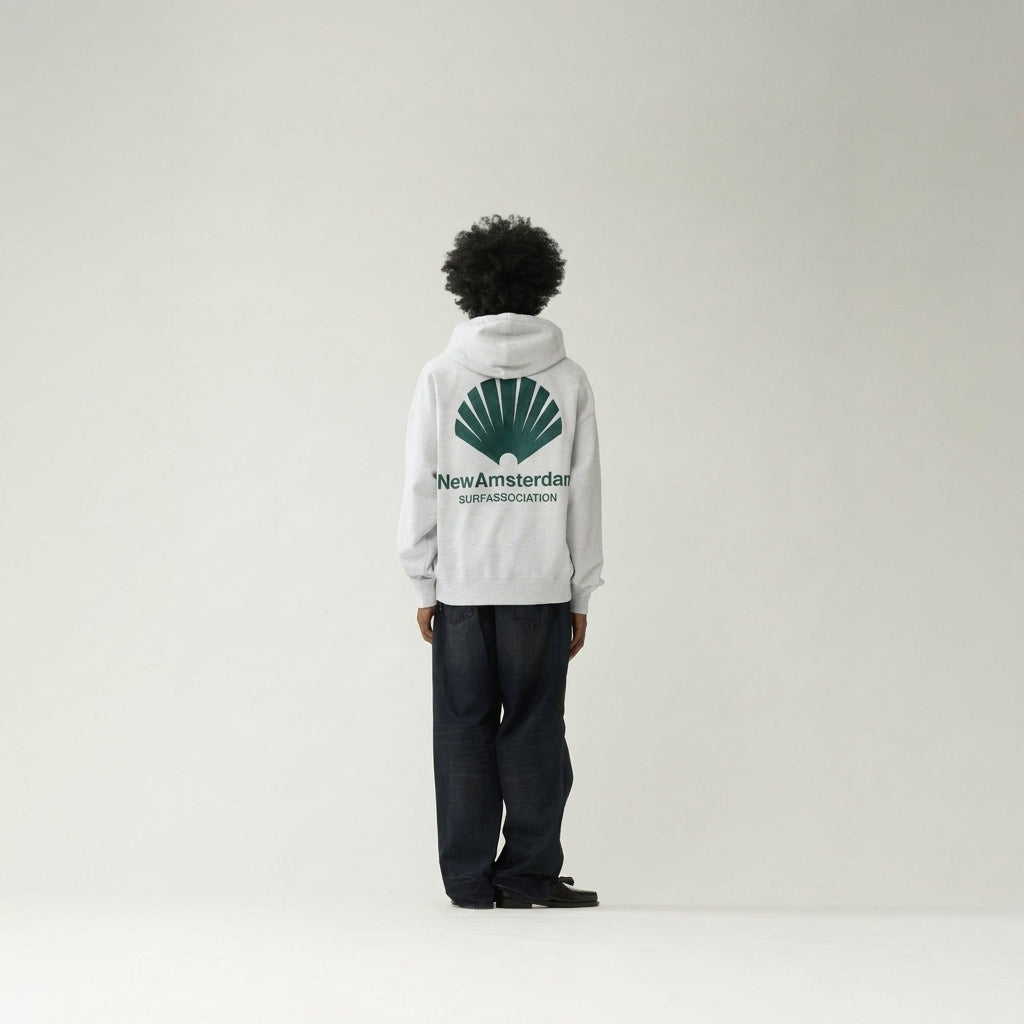 New Amsterdam Logo Hoodie Grey Melange