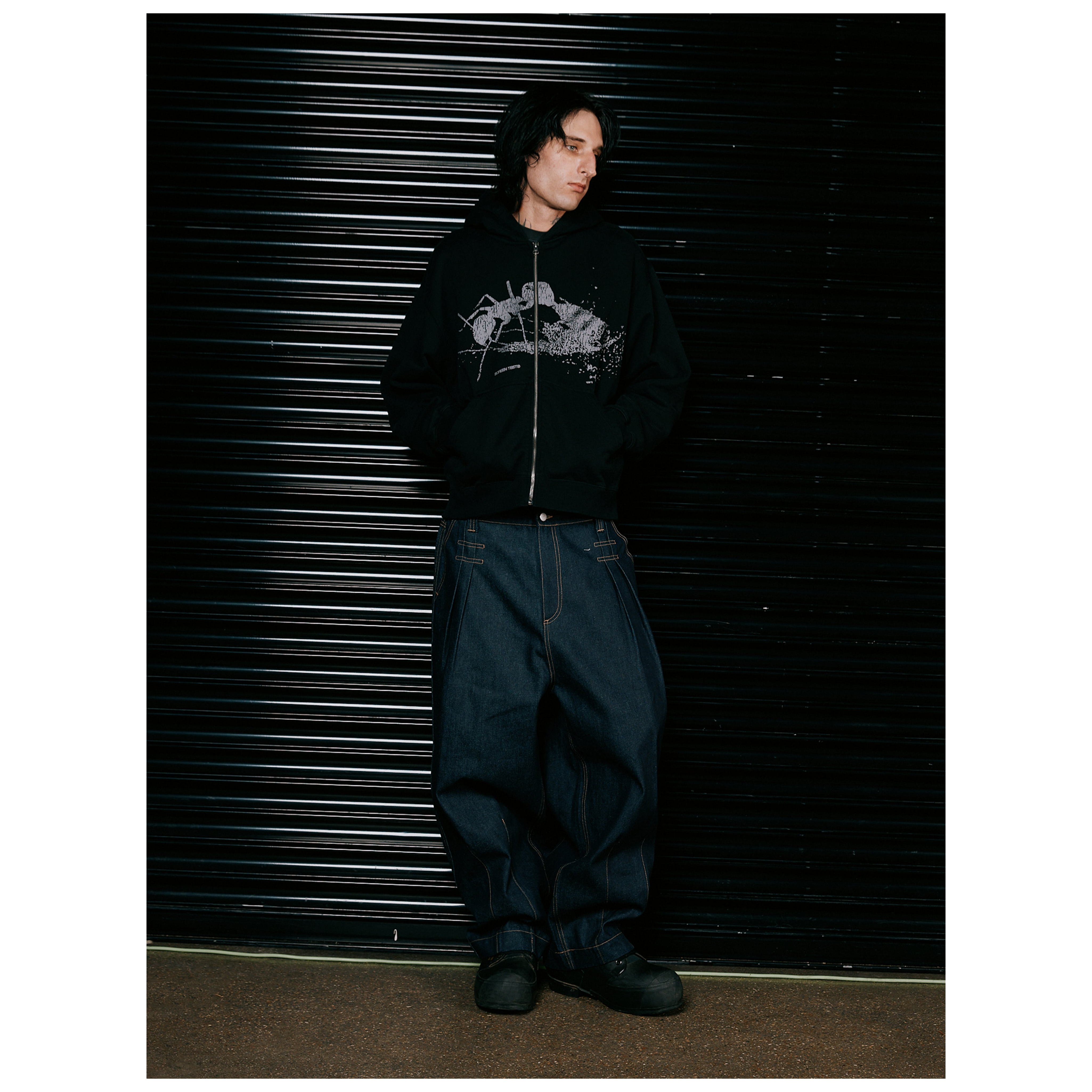 SCRT Ant Zip Hoodie Schwarz