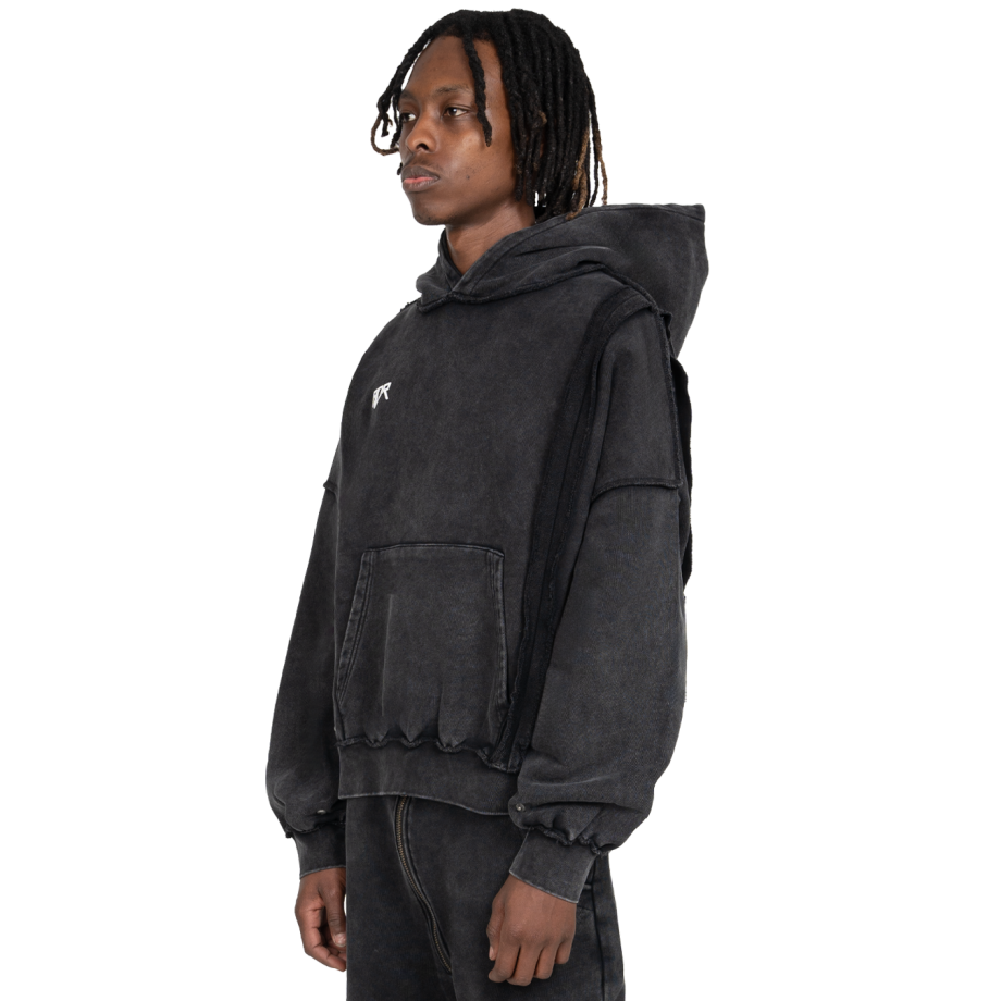 Atelier De Roupa Logo Hoodie Washed Black