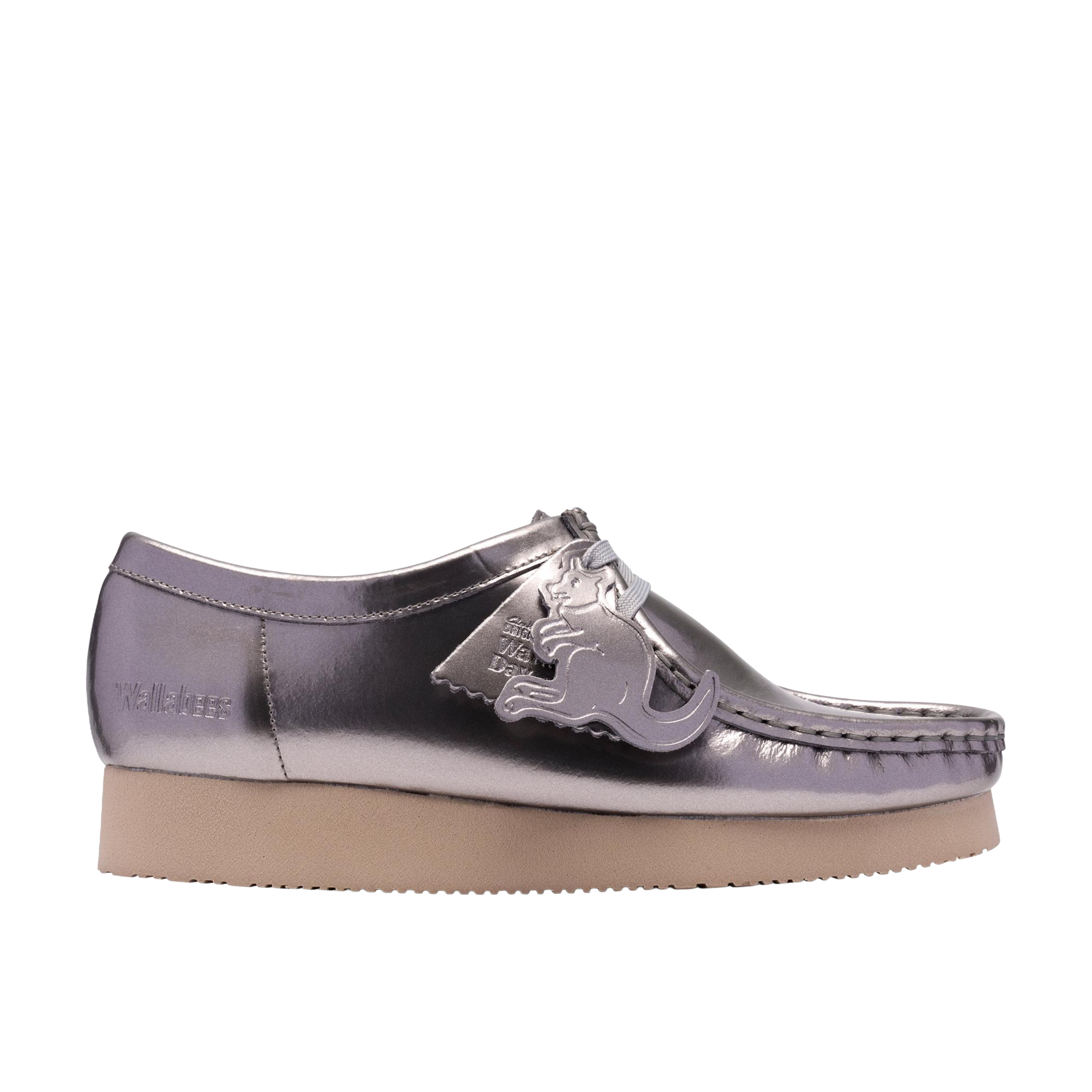 Clarks Originals Wallabee 2604 Silver Patent Wmns