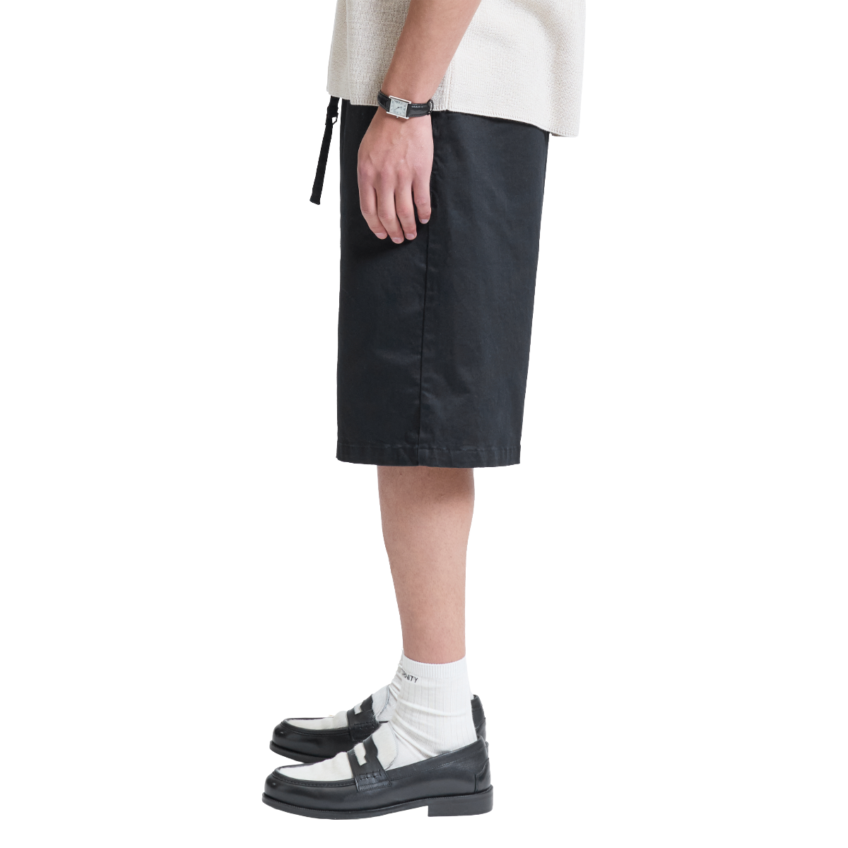 Reternity Pleated Chino Shorts Black