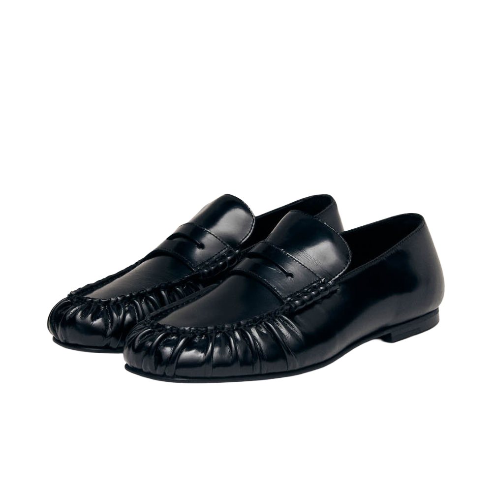 Alohas Aven Black Leather Loafers