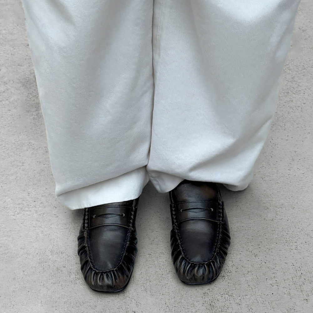 Alohas Aven Vintage Effect Brown Leather Loafers