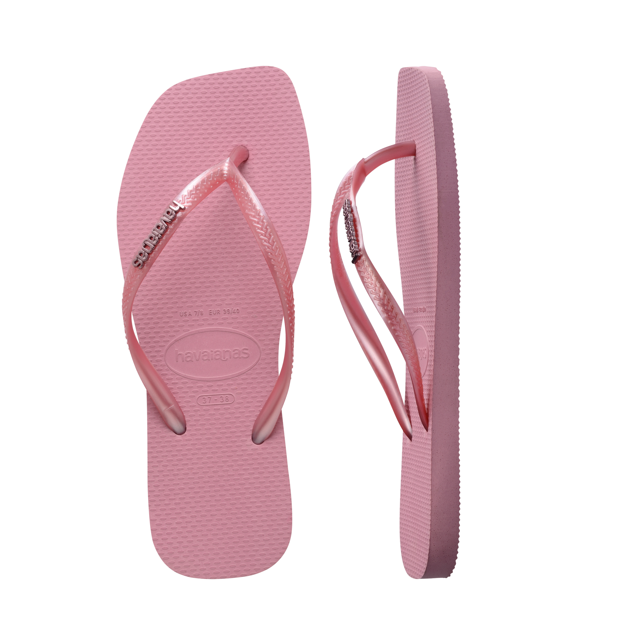 Havaianas Flip Flop Square Logo Metallic Pink Damen