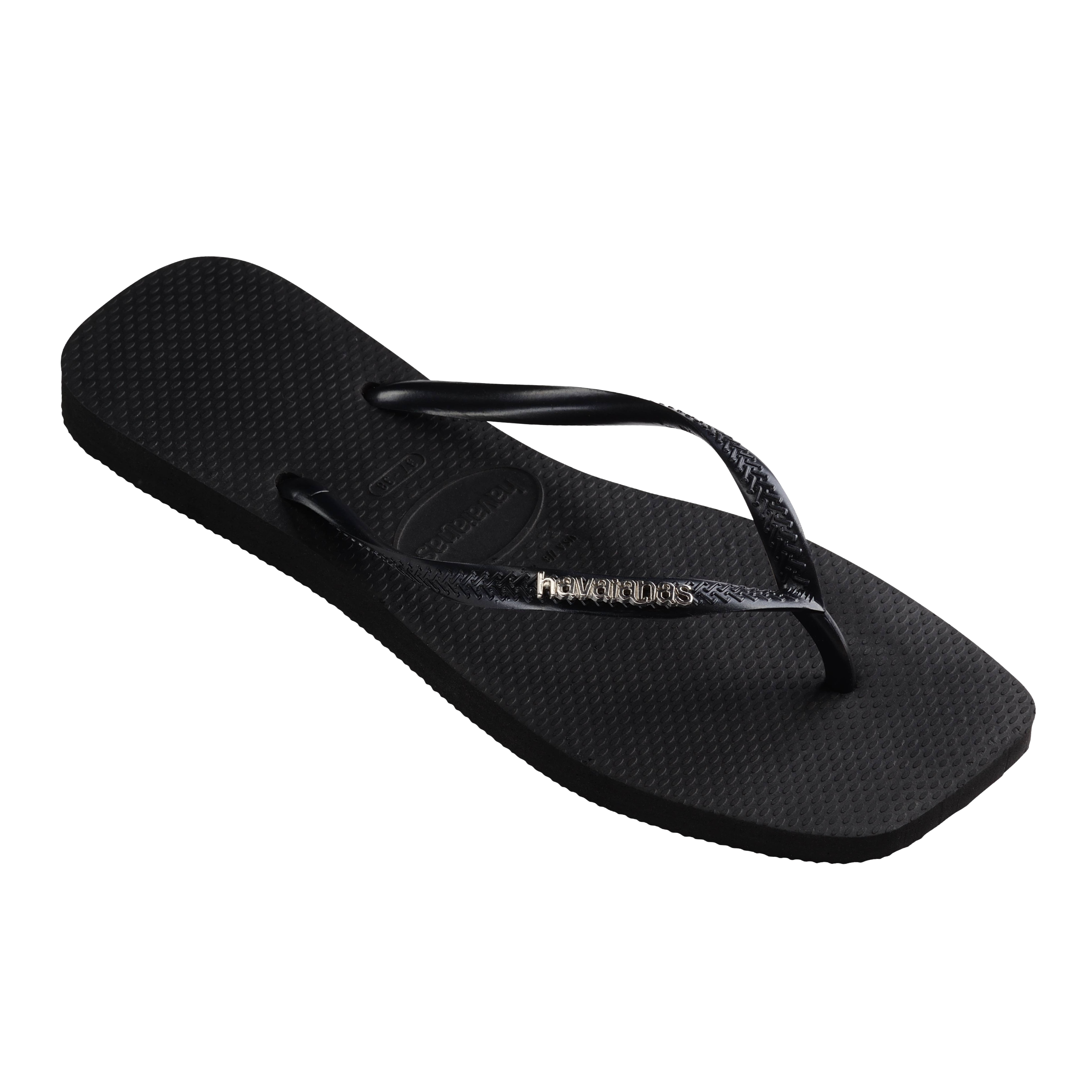 Havaianas Flip Flop Square Logo Metallic Schwarz Damen