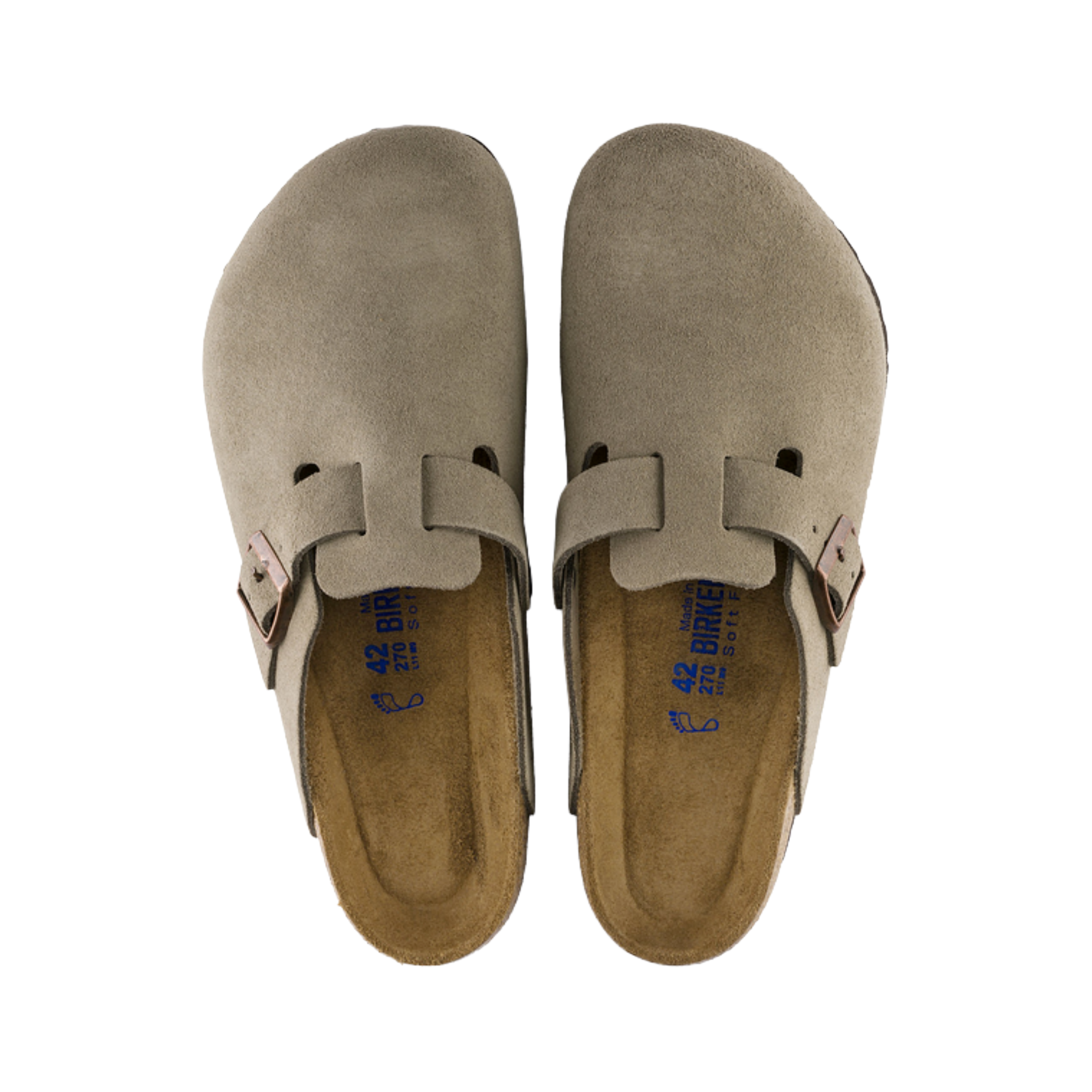 Birkenstock Boston Soft Footbed Suede Leather Unisex Taupe