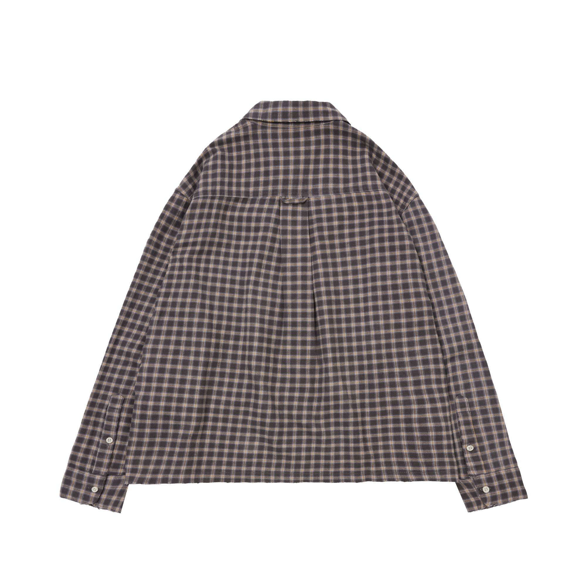 SCRT Distressed Plaid Shirt Asphalt