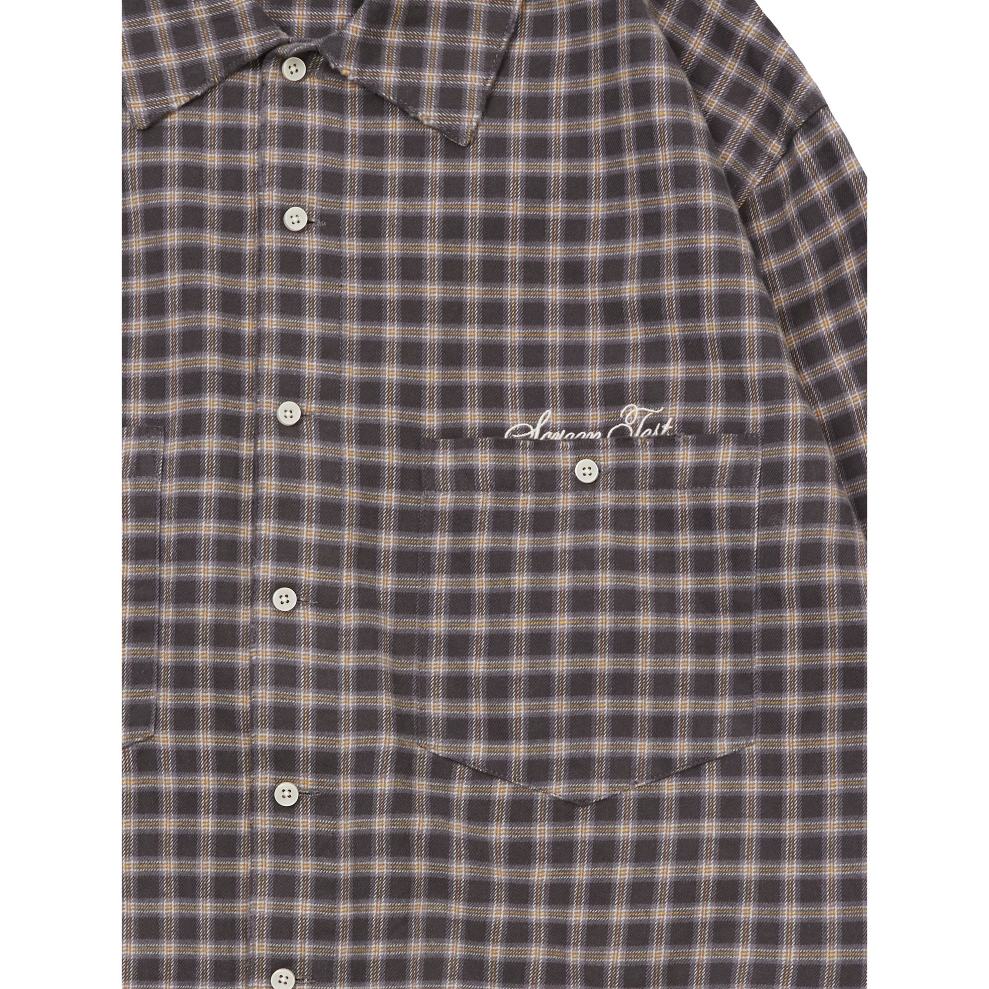 SCRT Distressed Plaid Shirt Asphalt