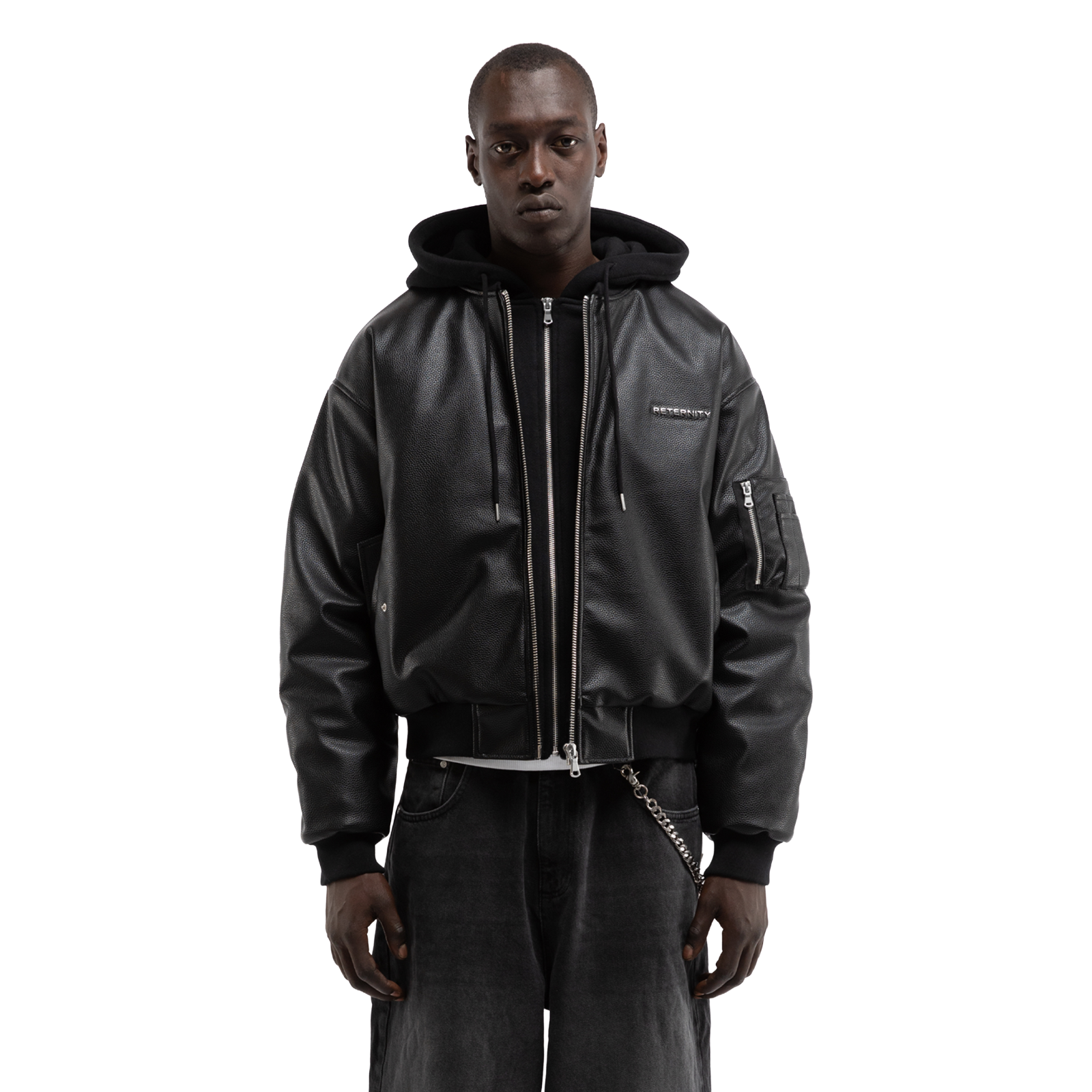 Reternity MÉTROPOLITAIN BOMBER BLACK LEATHER