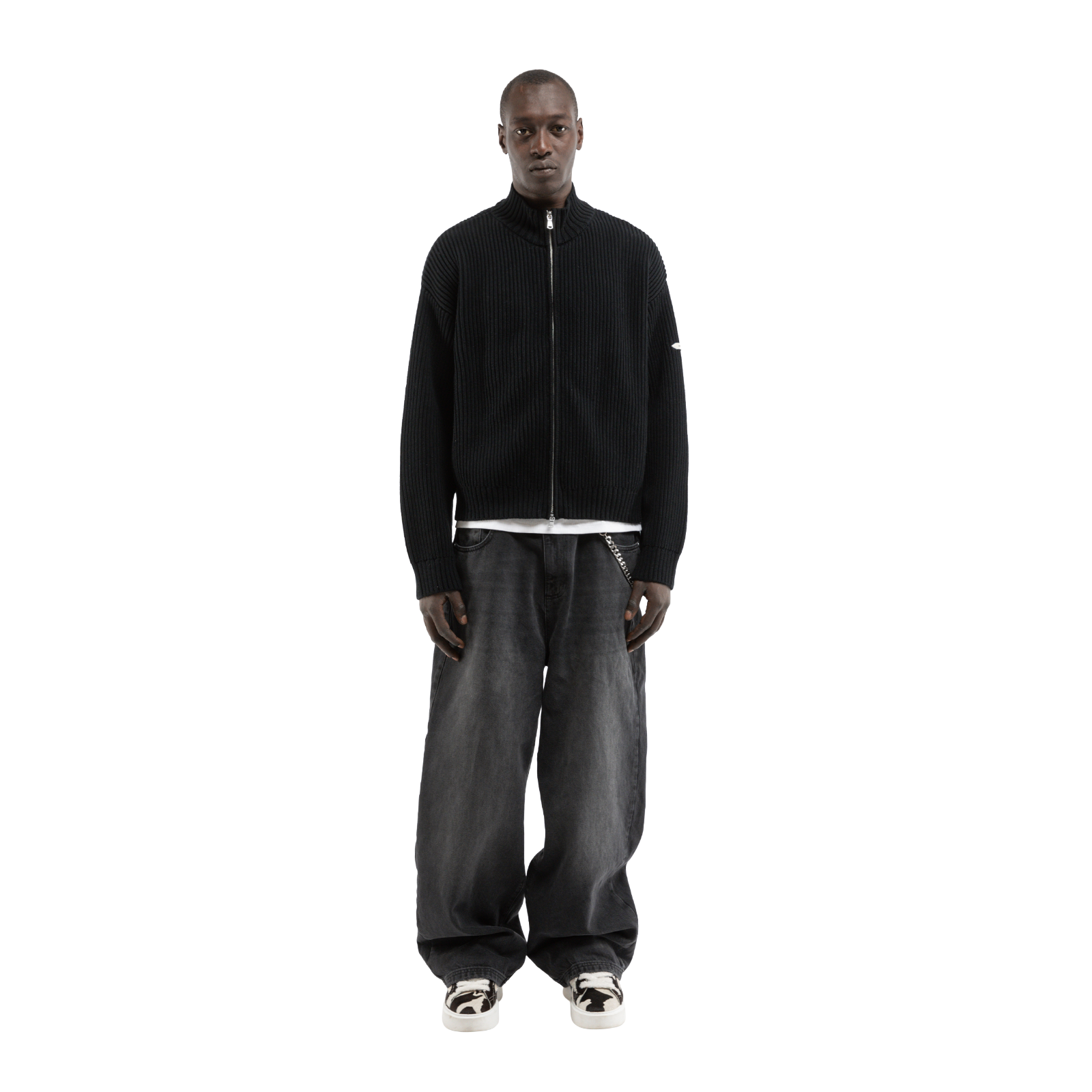 Reternity L’ATELIER LINE KNIT ZIPPER BLACK