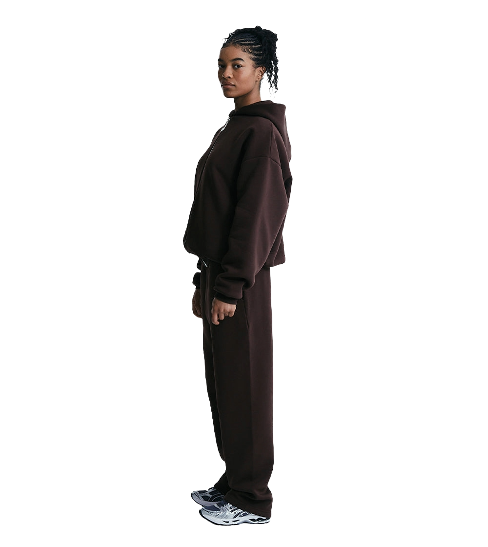 Perplex Double Layered Zip Hoodie Mocha Brown