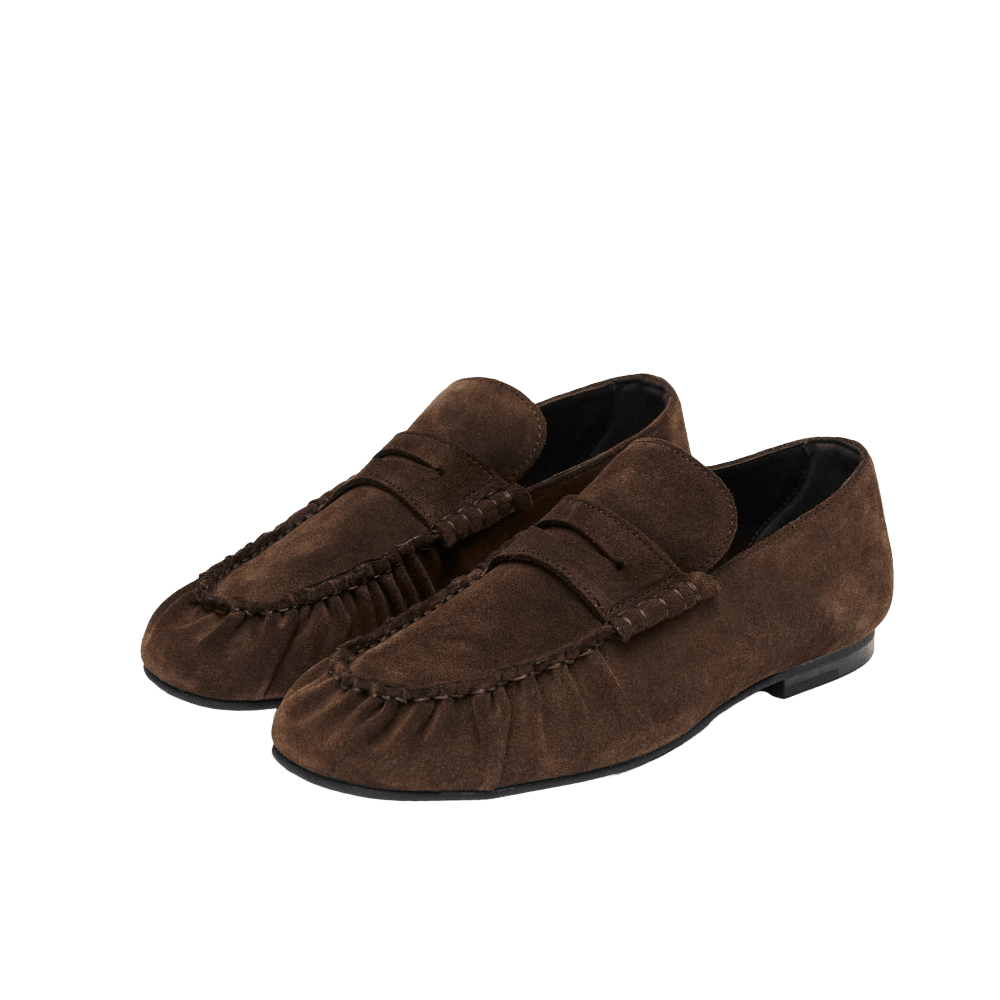 Alohas Aven Suede Brown Leather Loafers - CALOA12136 - Coziness