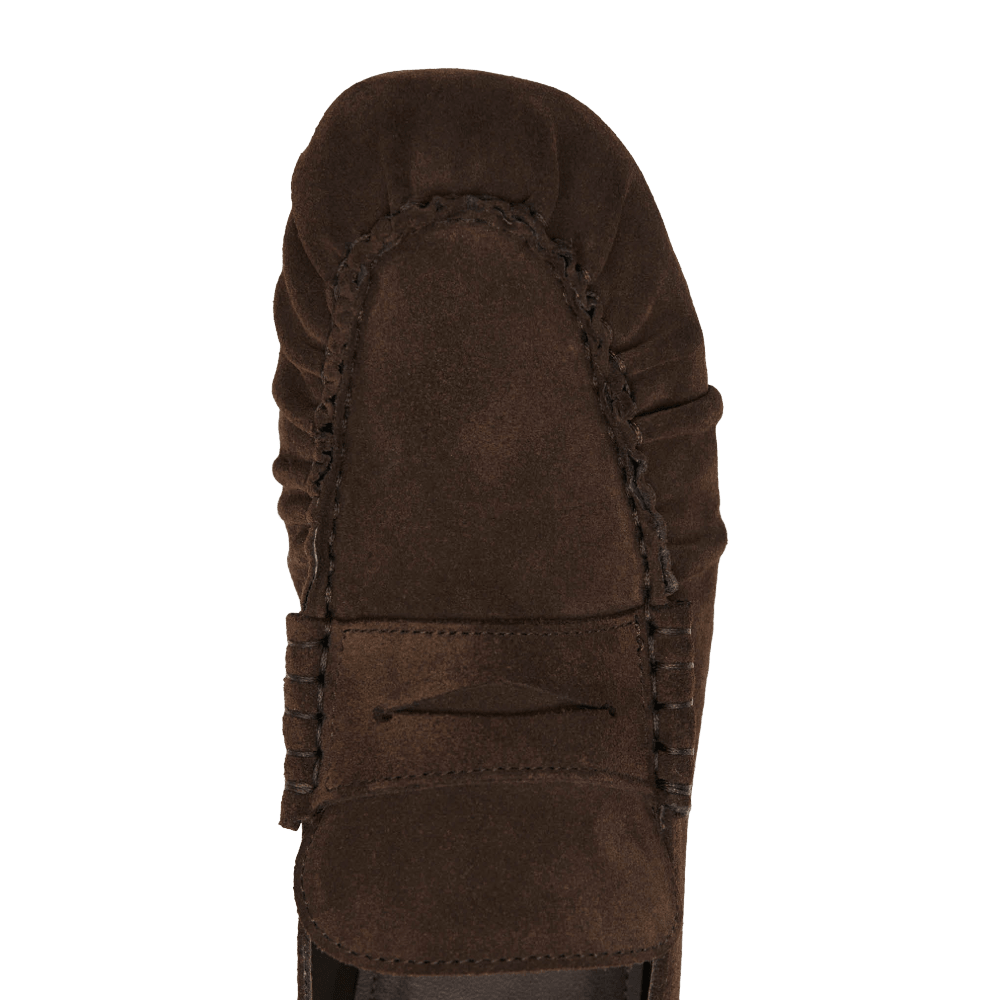 Alohas Aven Suede Brown Leather Loafers - CALOA12136 - Coziness