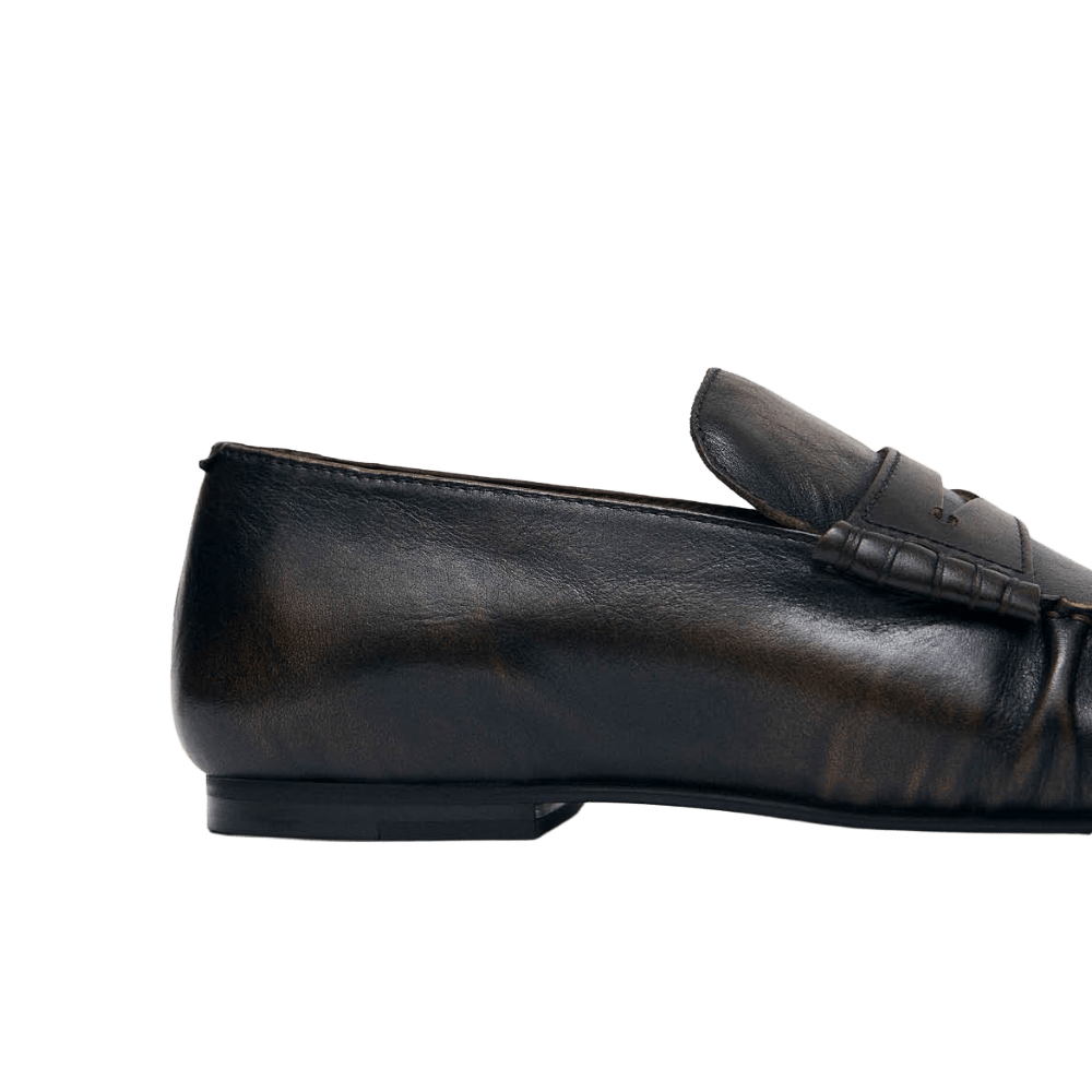 Alohas Aven Vintage Effect Brown Leather Loafers - CALOA13625 - Coziness
