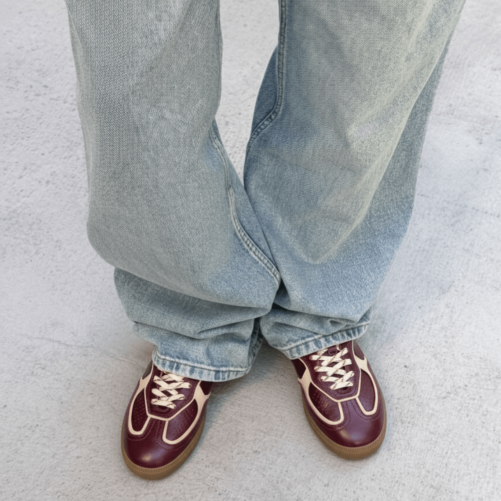 Alohas Tb.490 Patent Burgundy Leather Sneakers - CALOT13649 - Coziness