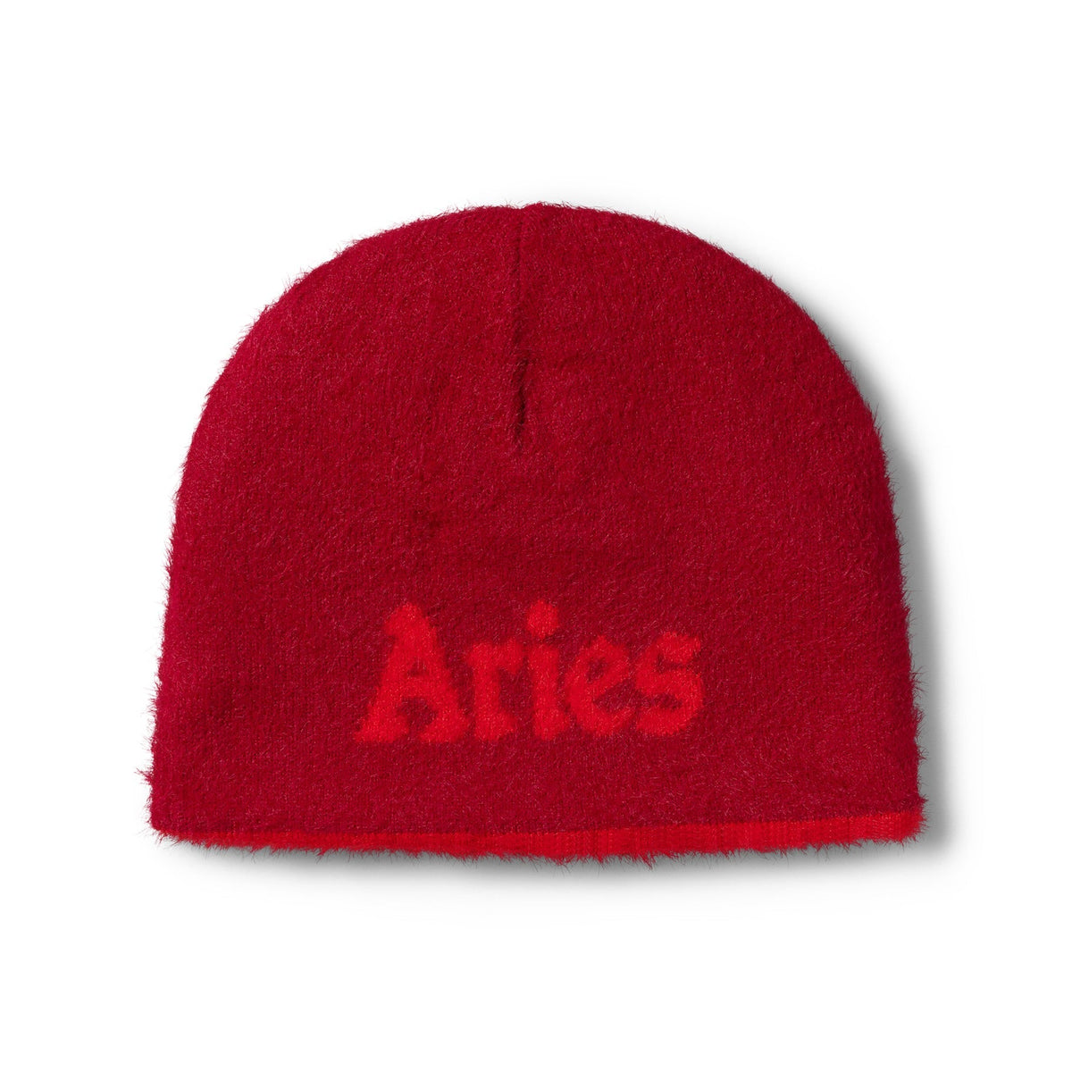 Aries Fluffy Reversible Skull Beanie Red - CARIF15180 - Coziness