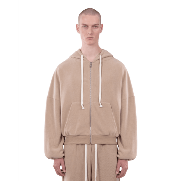 Atelier De Roupa Lanik 2.0 Zip Hoodie Beige - CATED6692 - Coziness