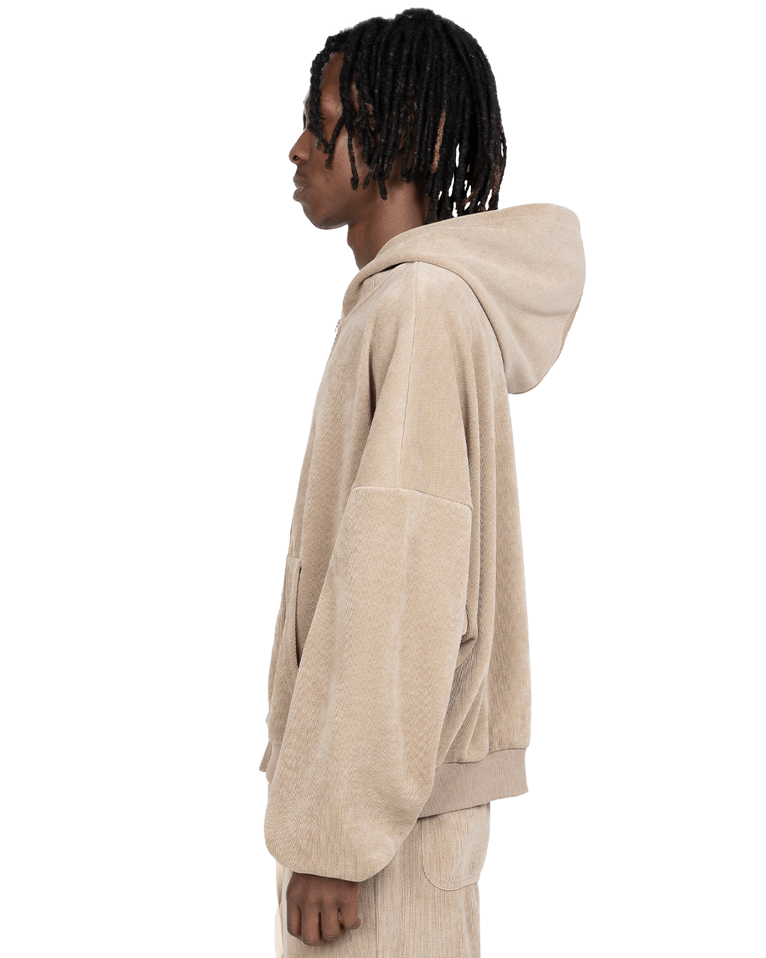 Atelier De Roupa Lanik Zip Hoodie Beige - CATED4365 - Coziness