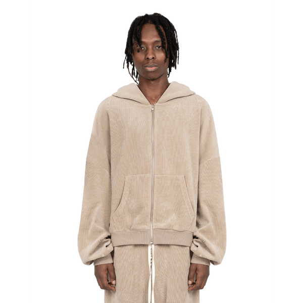 Atelier De Roupa Lanik Zip Hoodie Beige - CATED4365 - Coziness