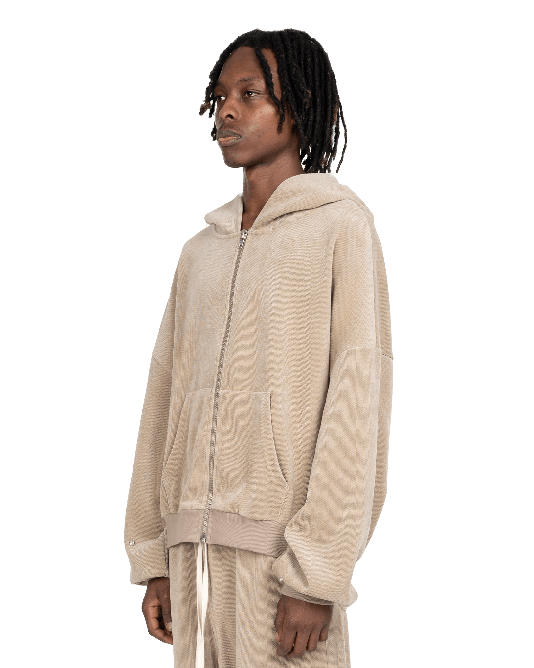 Atelier De Roupa Lanik Zip Hoodie Beige - CATED4365 - Coziness