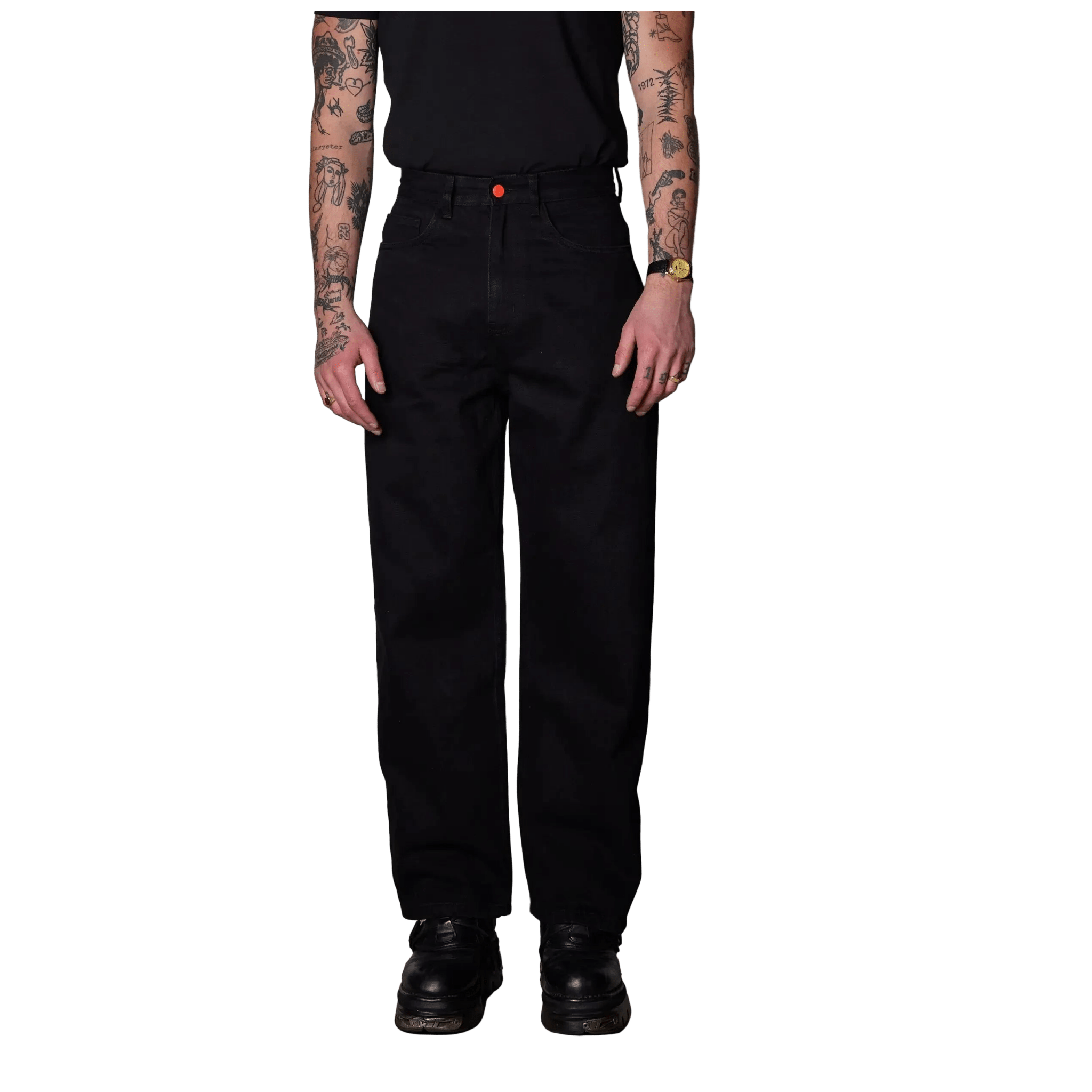 BeWider Super Loose Baggy Raw Denim Washed Black - CBEWS8010 - Coziness