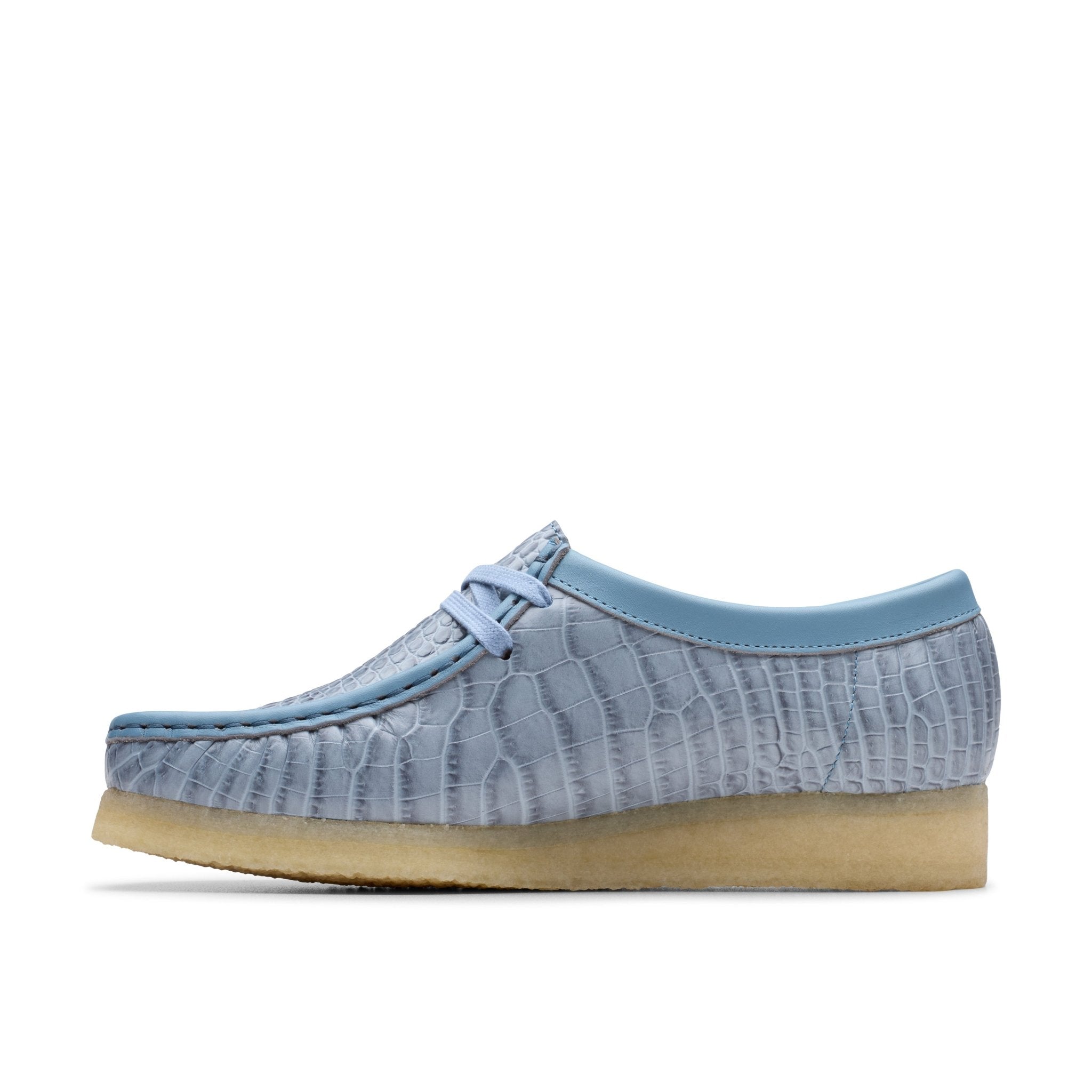 Clarks Originals Wallabee Powder Blue Croc - CCLAO7790 - Coziness