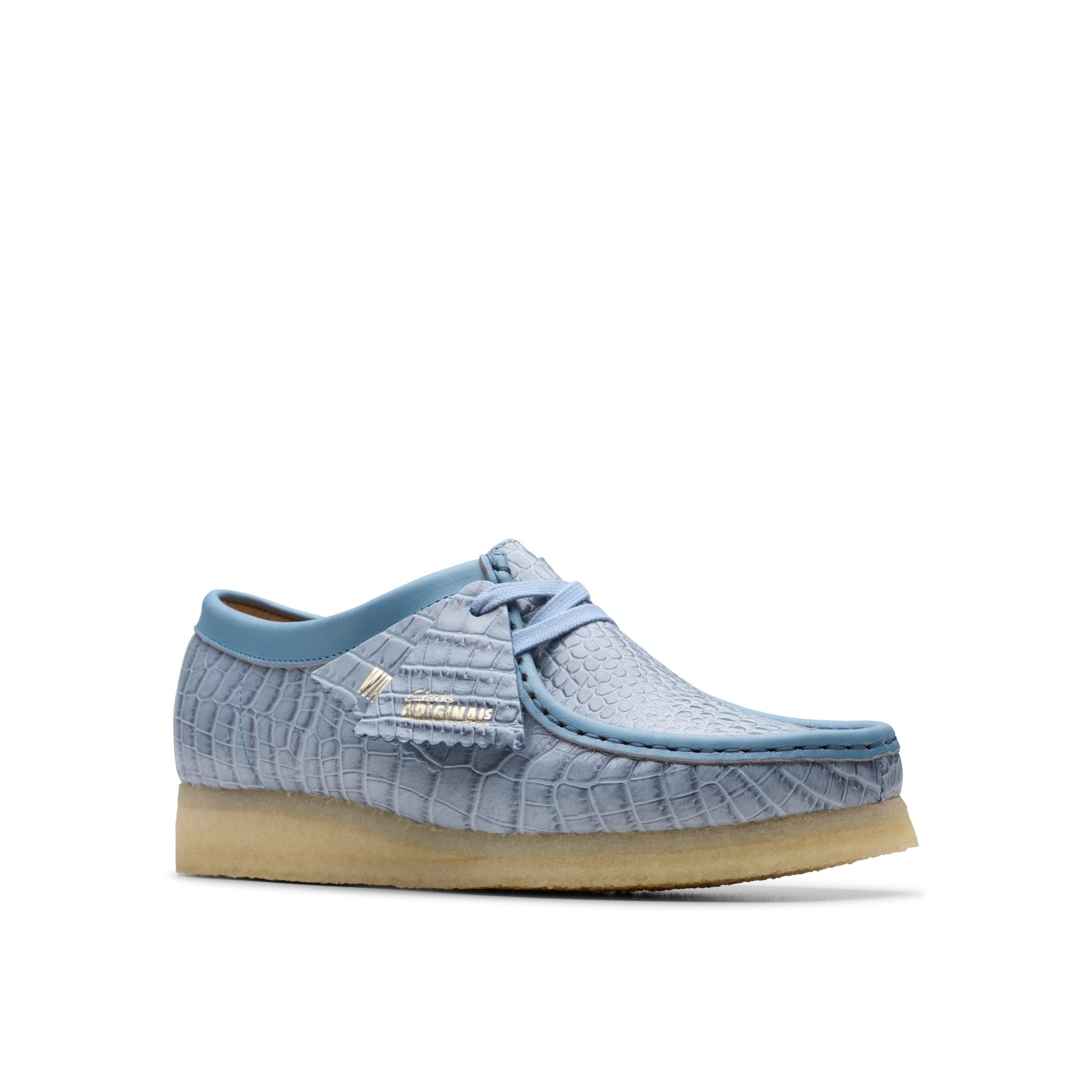 Clarks Originals Wallabee Powder Blue Croc - CCLAO7790 - Coziness
