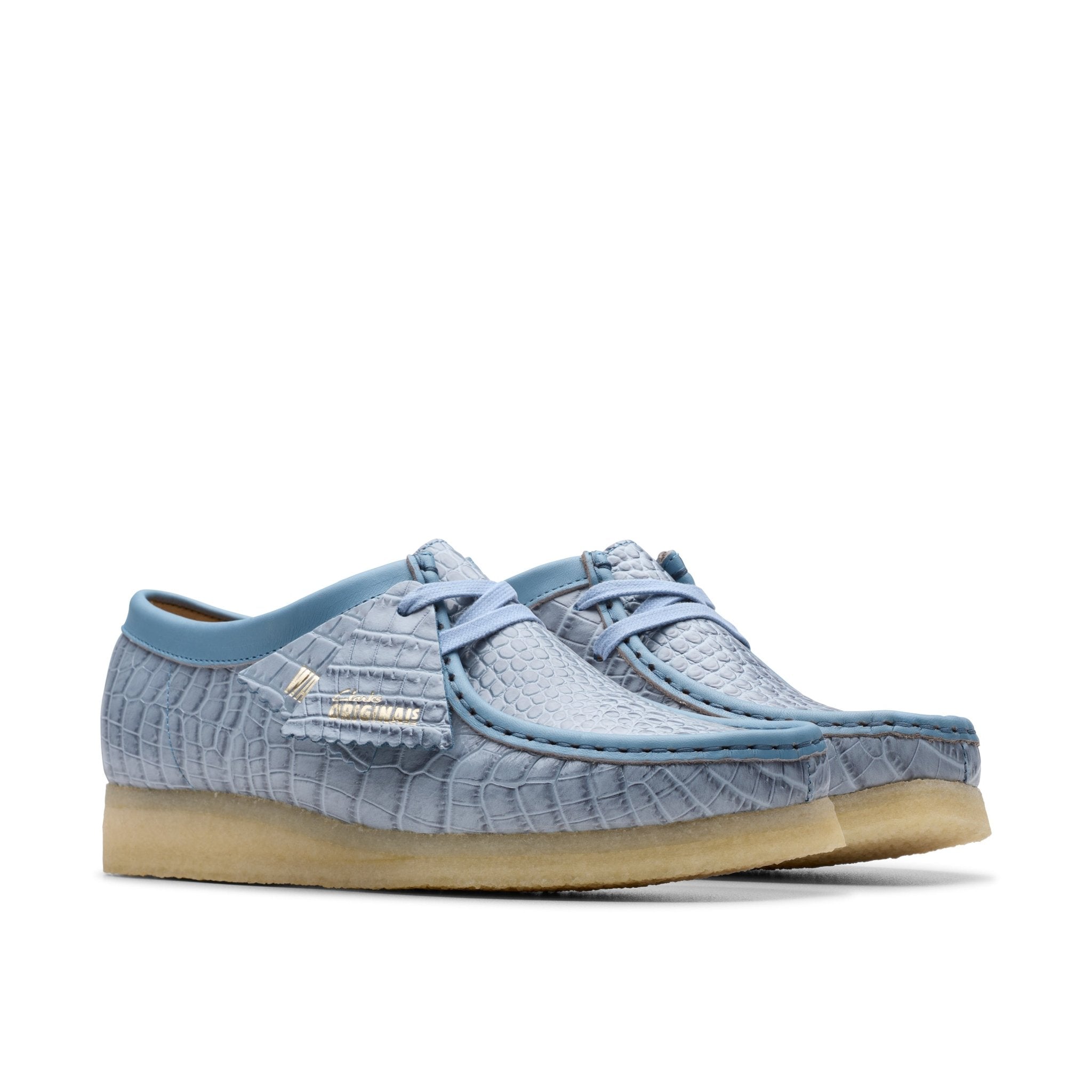 Clarks Originals Wallabee Powder Blue Croc - CCLAO7790 - Coziness