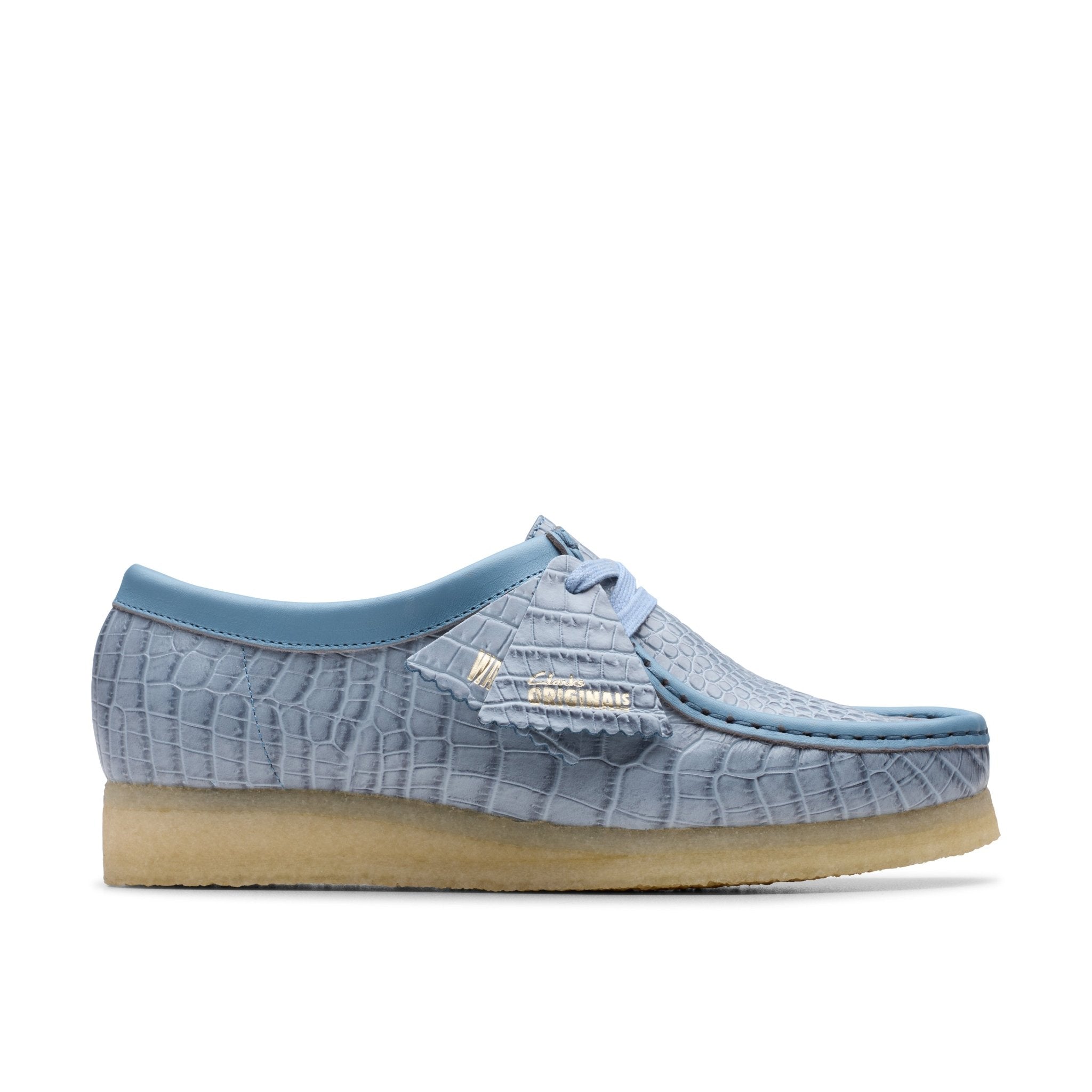 Clarks Originals Wallabee Powder Blue Croc - CCLAO7790 - Coziness