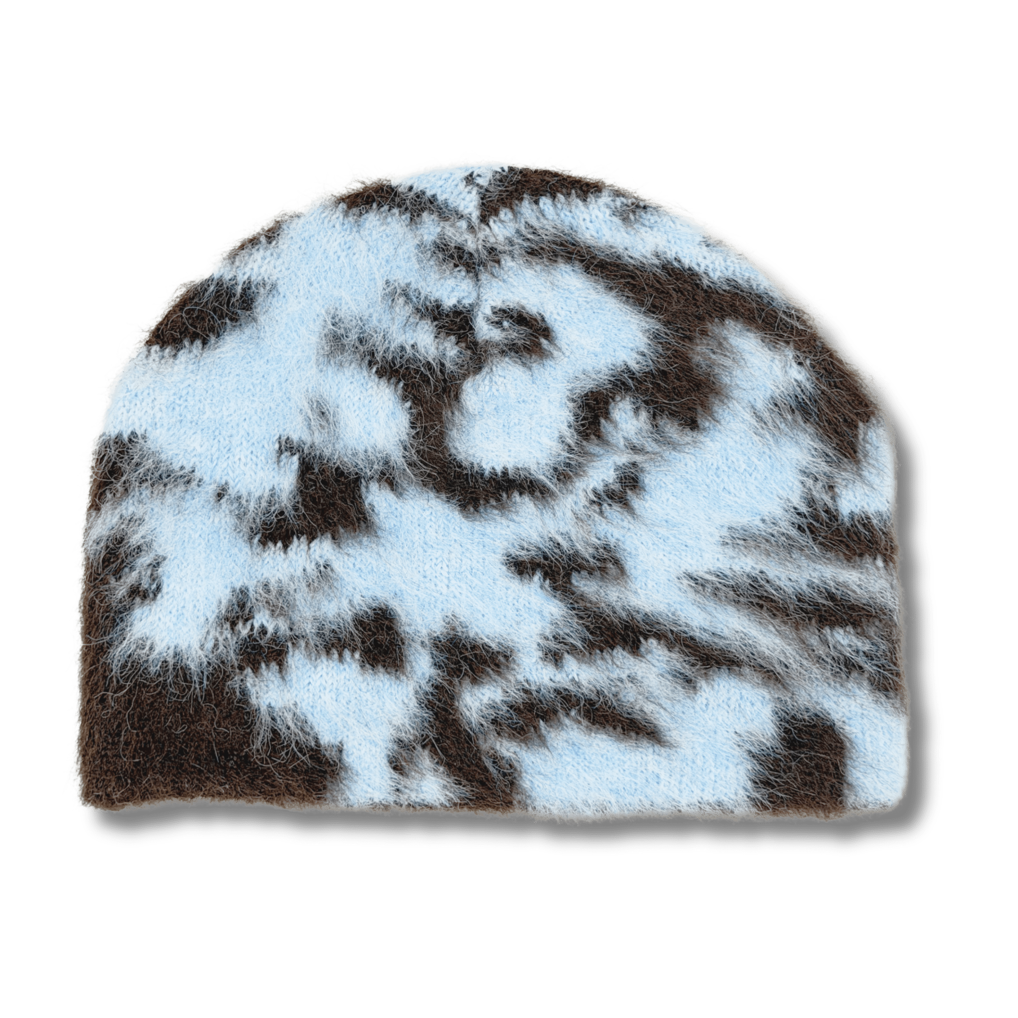 Coziness Blurred Flower Mohair Beanie Dusty Sky - CCOZB8255 - Coziness