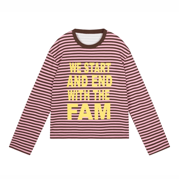 La Fam Striped Longsleeve Pink Brown - CLAF9880 - Coziness