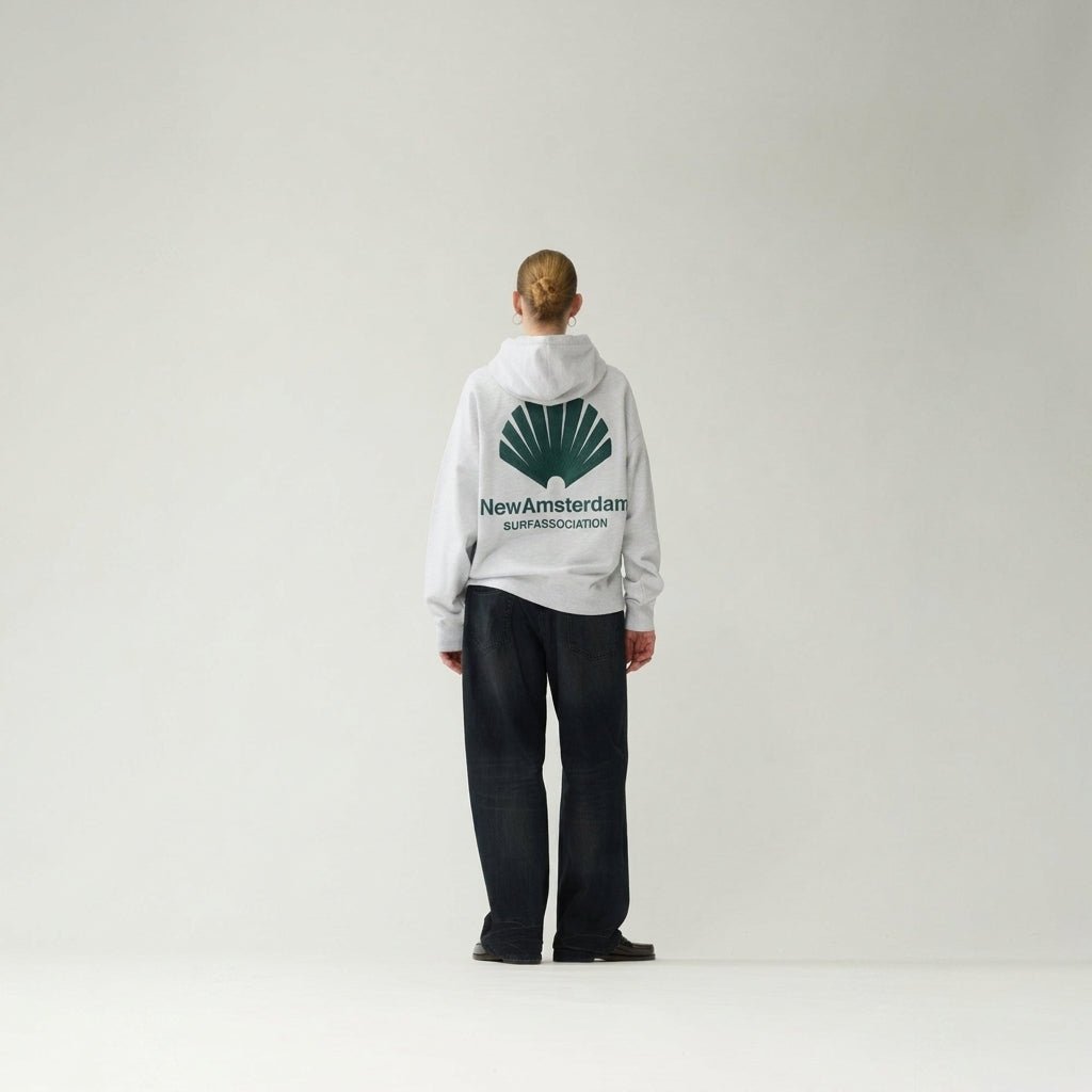 New Amsterdam Logo Hoodie Grey Melange - CNEWA12825 - Coziness