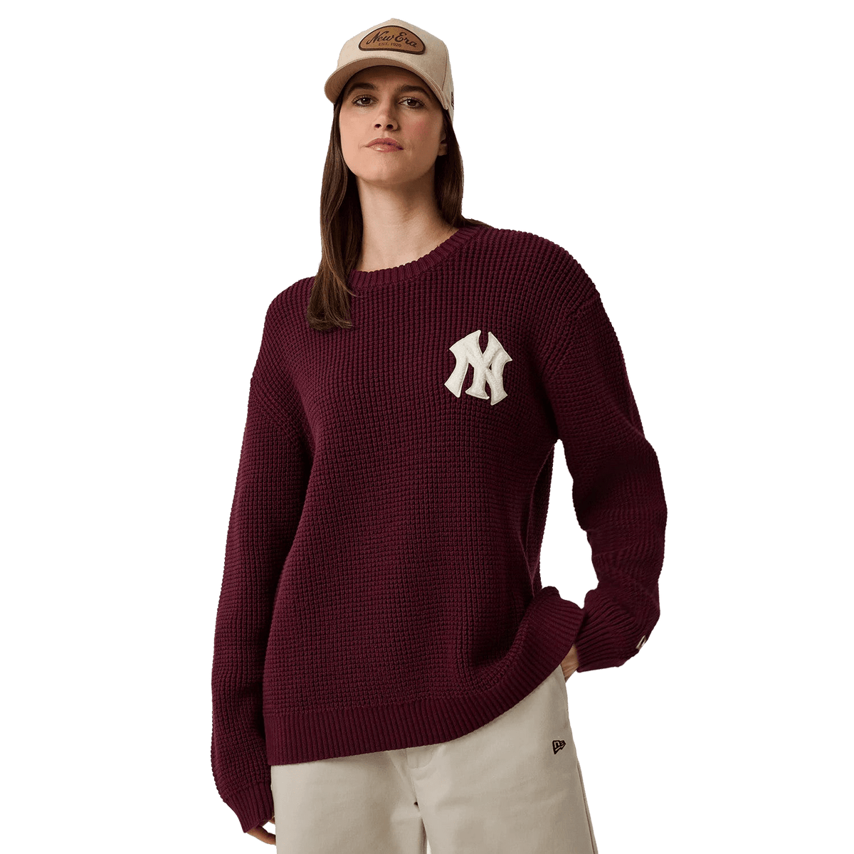 New Era MLB Waffle KNIT CREW Neyyan MRN - CNEWE15151 - Coziness