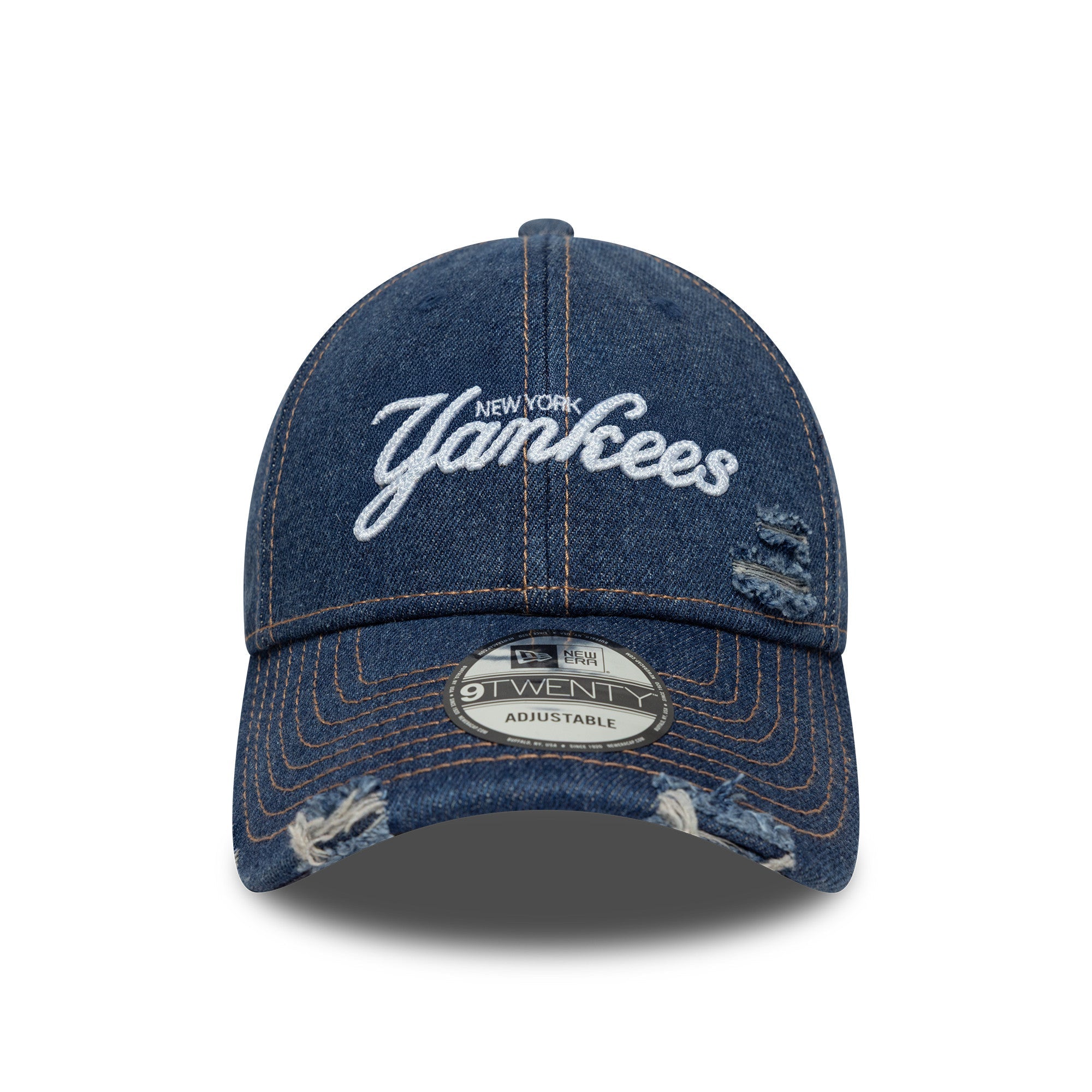 New Era NY Yankees Denim Distressed 9TWENTY Cap Navy - CNEWE8250 - Coziness