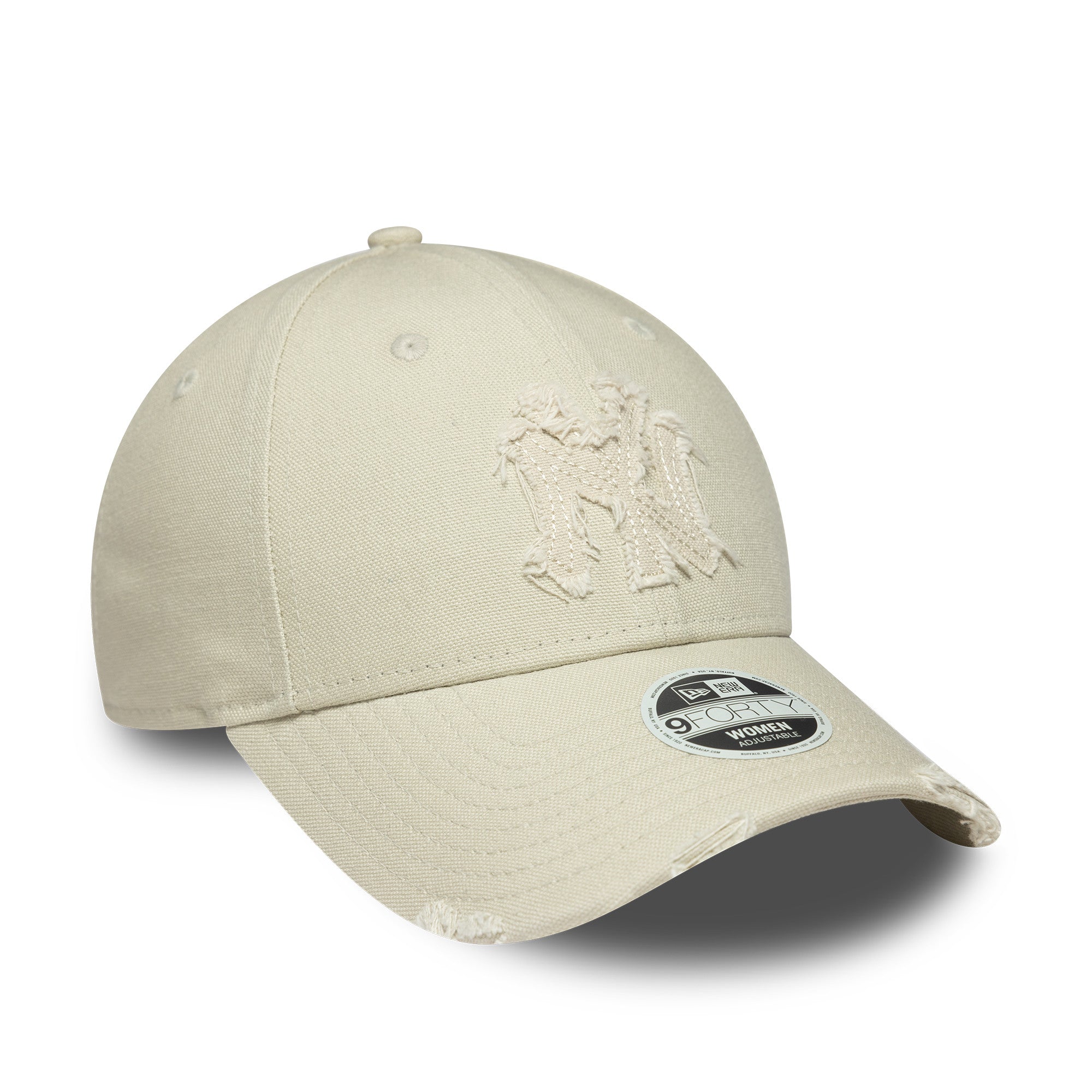 New Era NY Yankees Distressed 9FORTY Cap Beige Wmns - CNEWE7005 - Coziness