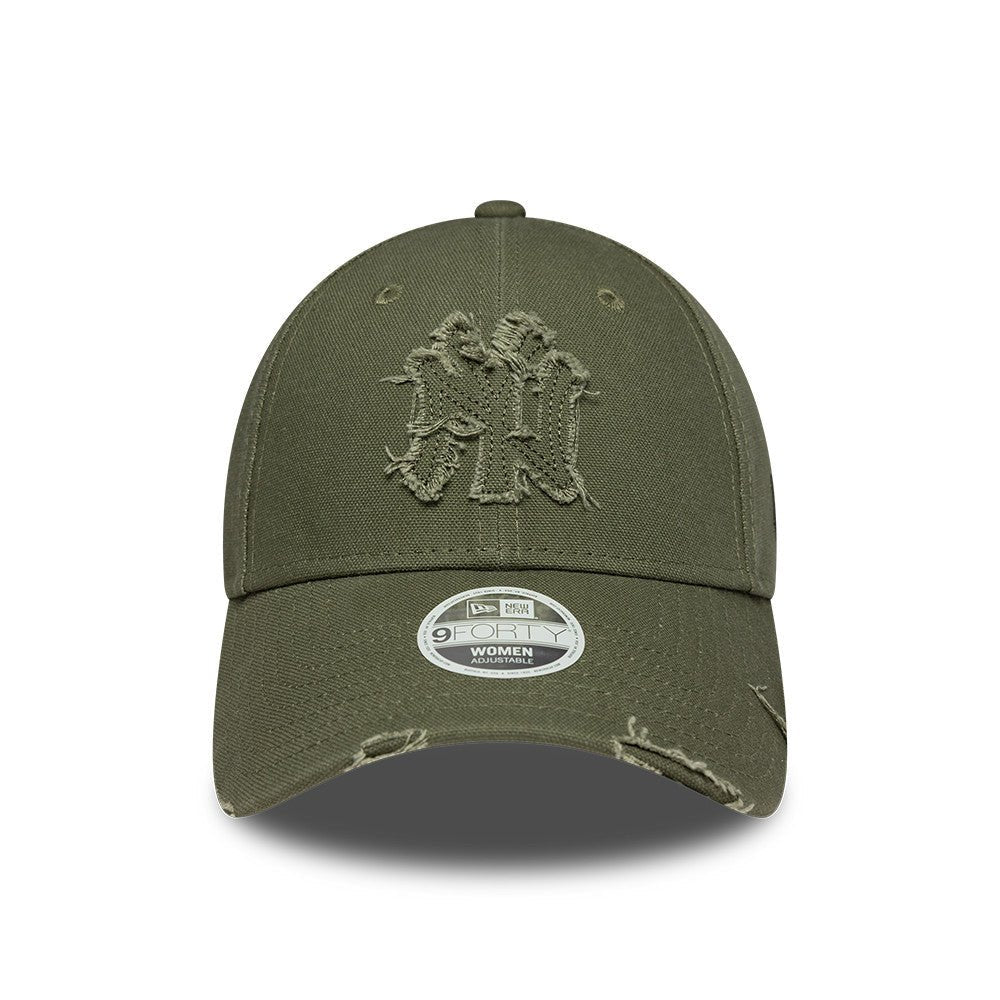 New Era NY Yankees Distressed 9FORTY Cap Dunkelgrün Wmns - CNEWE7004 - Coziness