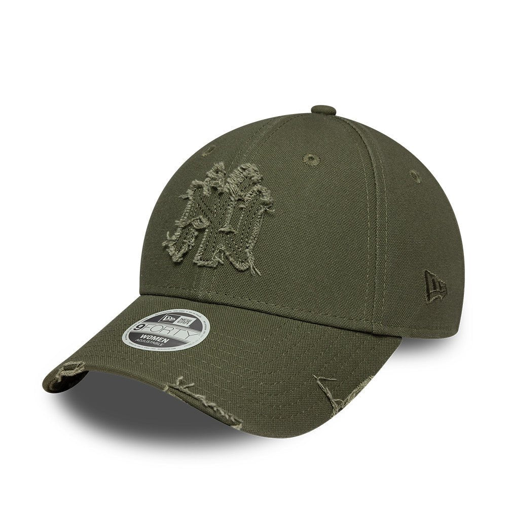 New Era NY Yankees Distressed 9FORTY Cap Dunkelgrün Wmns - CNEWE7004 - Coziness