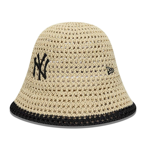 New Era NY Yankees Knitted Bucket Hat Beige Wmns - CNEWE10208 - Coziness
