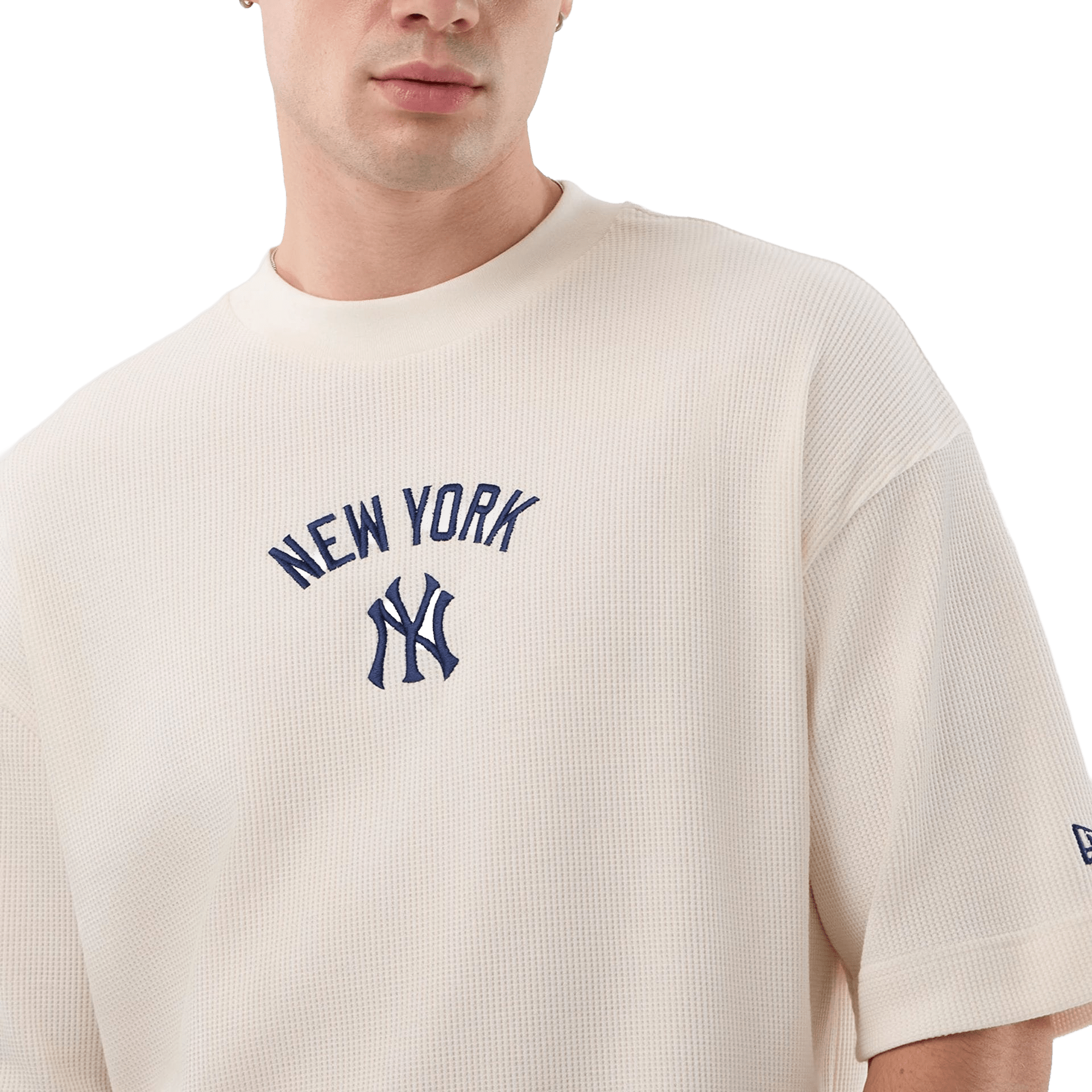 New Era NY Yankees Waffle Tee Off White Navy - CNEWE9625 - Coziness