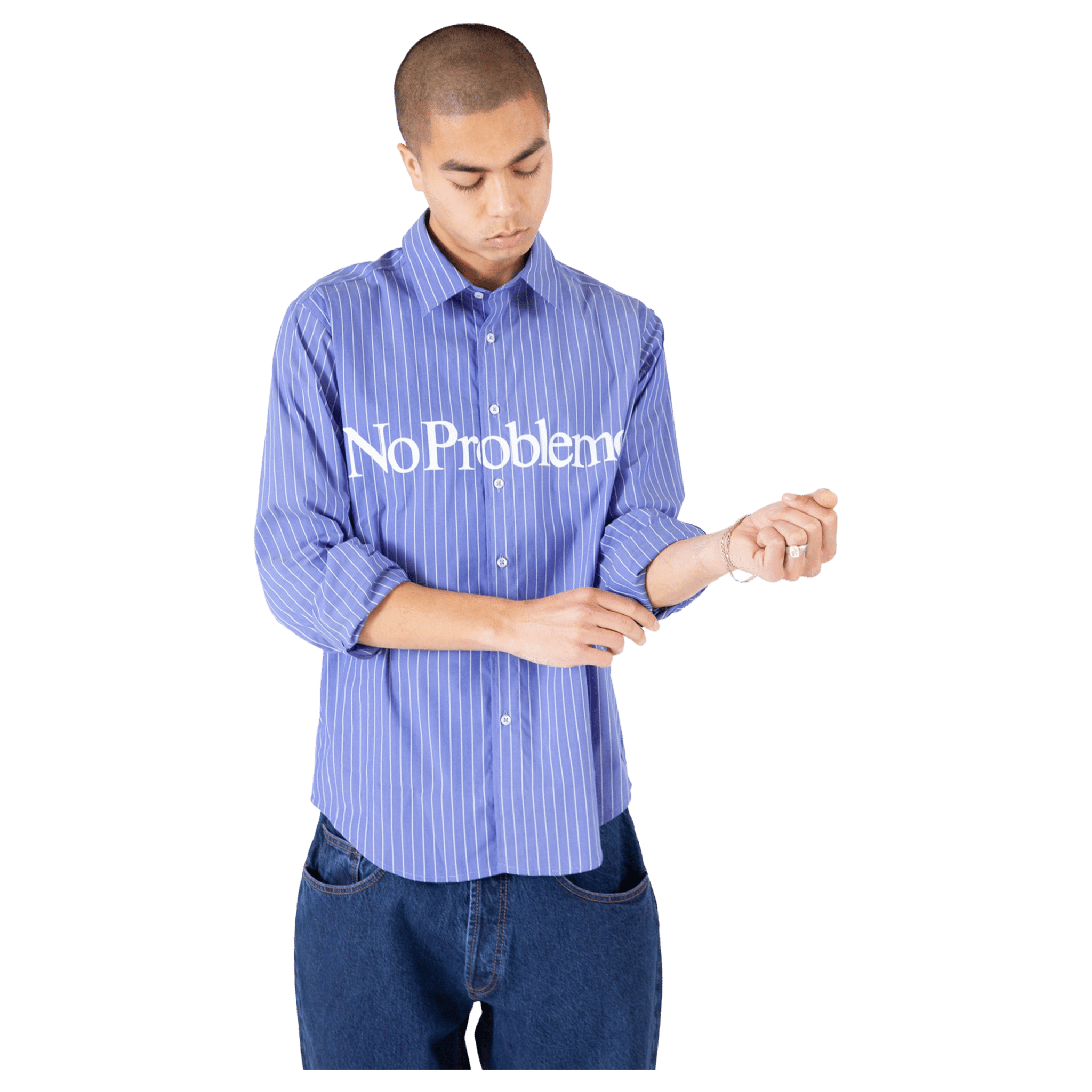 No Problemo LS Poplin Shirt Navy - CNOP9409 - Coziness