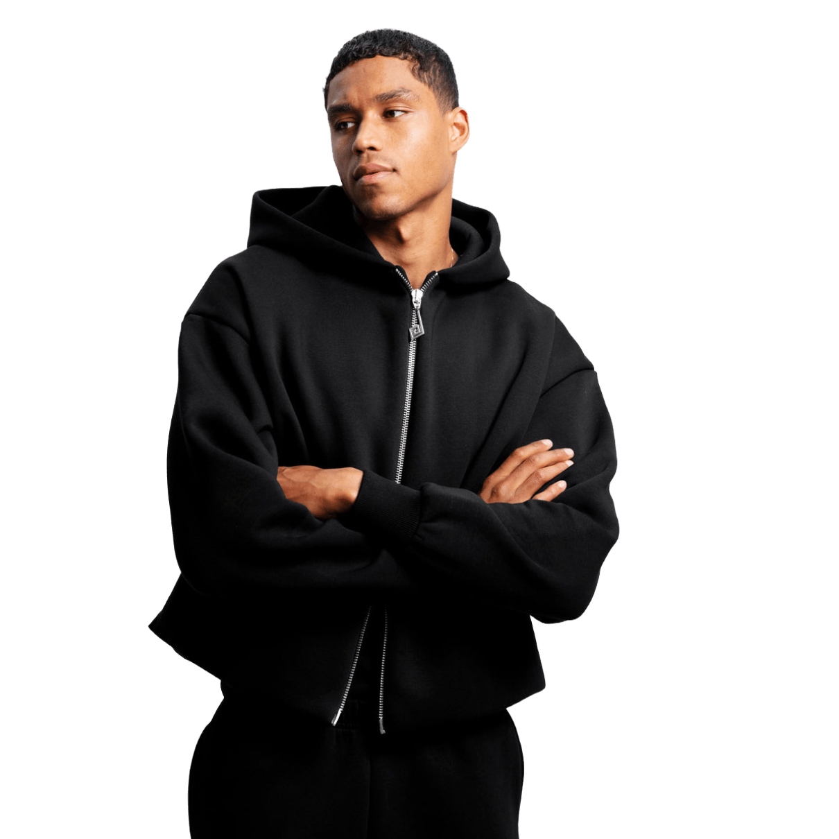 Perplex Two - Way Zip Hoodie Black - CPERT10394 - Coziness