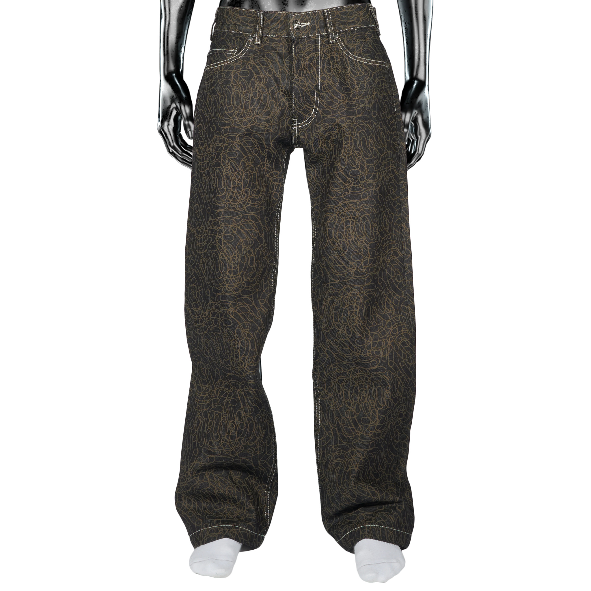 Pierre Bassene Digi Camo All Over Raw Denim Dark Blue - CPIEB6893 - Coziness