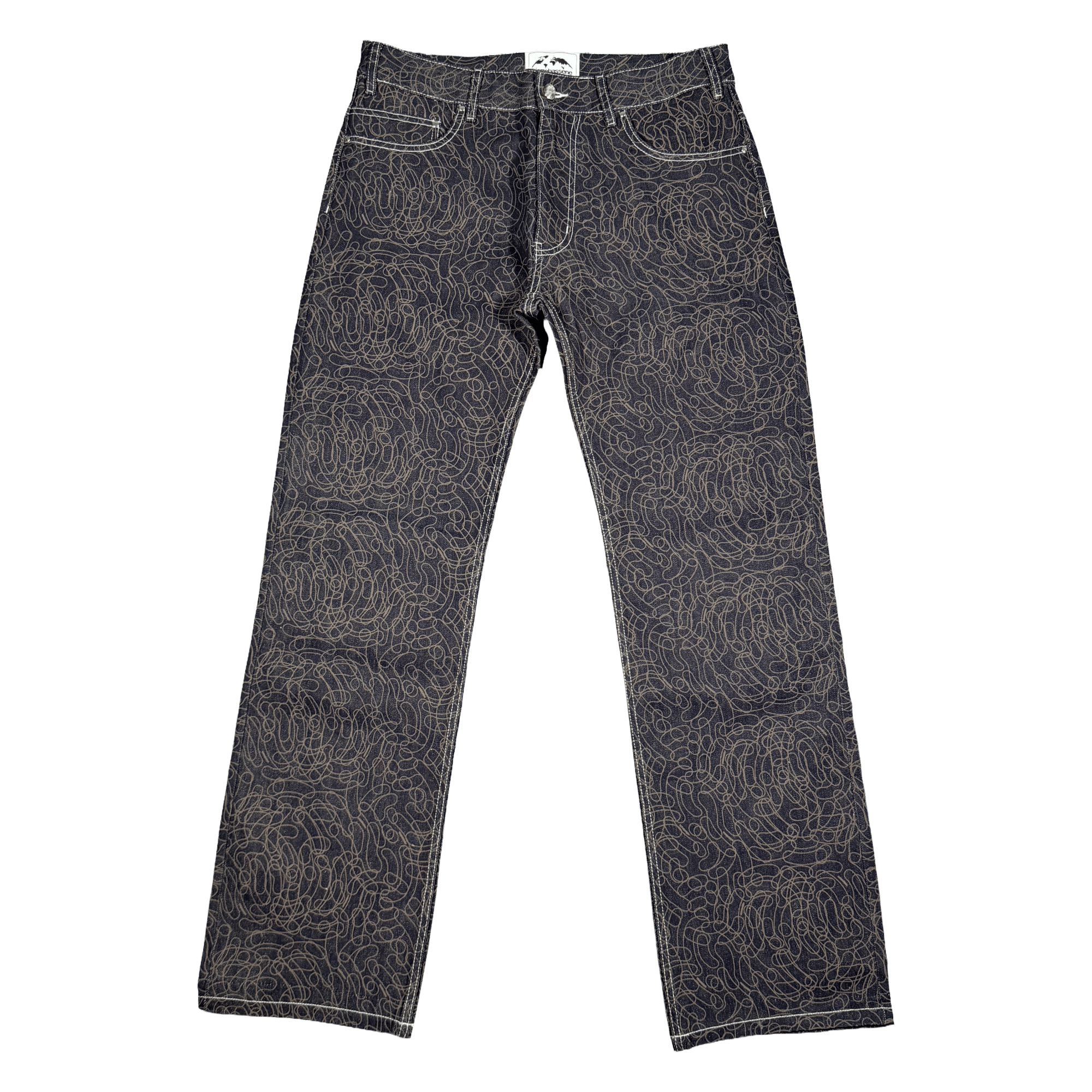 Pierre Bassene Digi Camo All Over Raw Denim Dark Blue - CPIEB6893 - Coziness