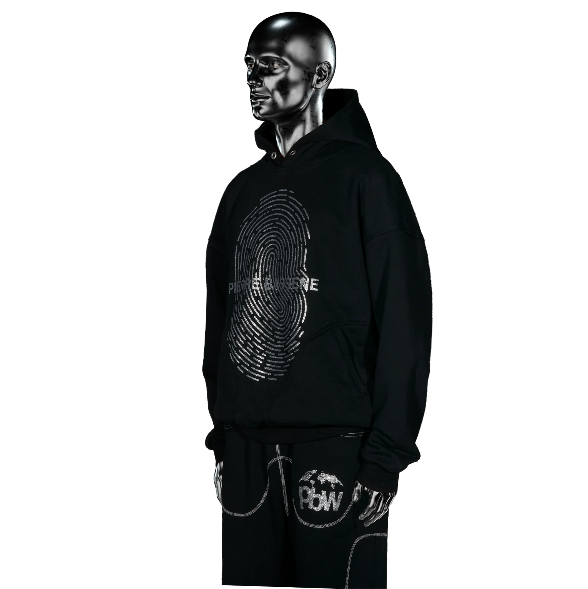 Pierre Bassene Glitta Fingerprint Hoodie Schwarz - CPIEB6855 - Coziness