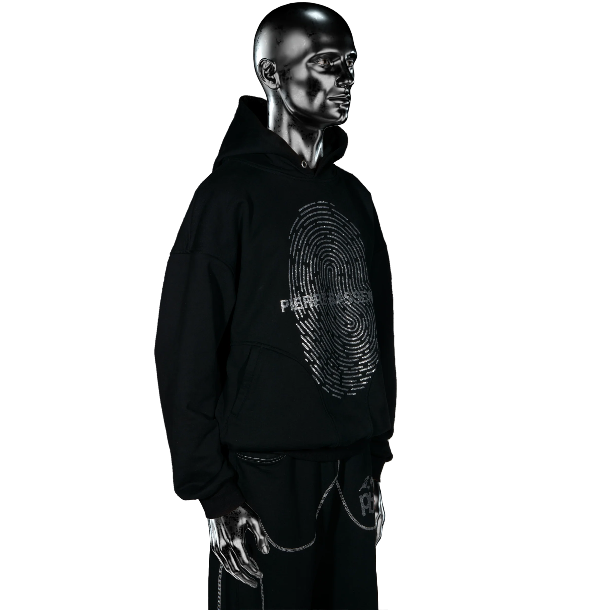 Pierre Bassene Glitta Fingerprint Hoodie Schwarz - CPIEB6855 - Coziness
