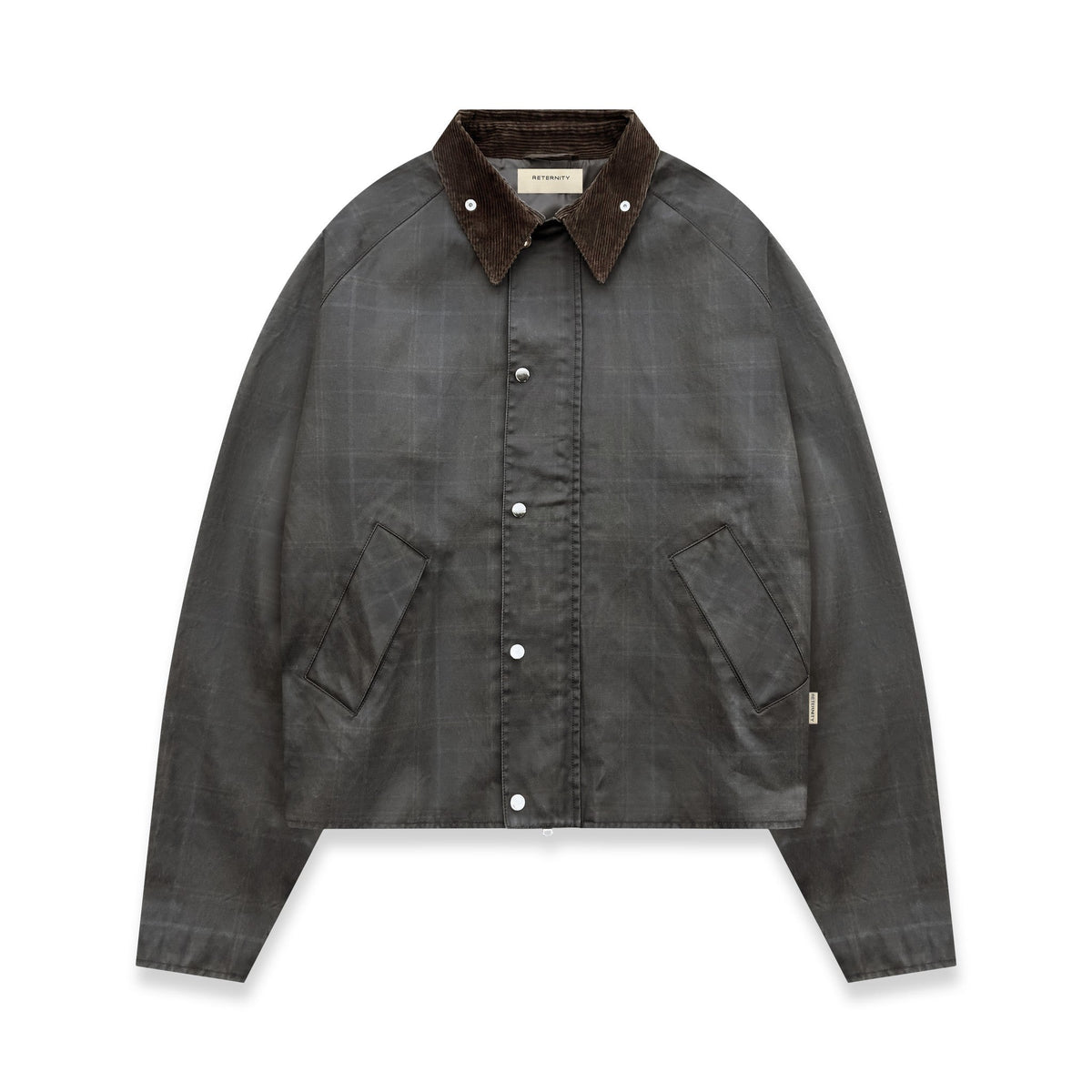 Reternity CHECKERED WAXED HUNTING JACKET DARK BLUE - CRETC14509 - Coziness
