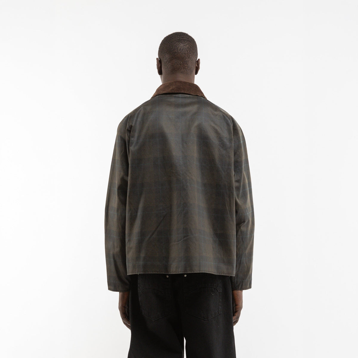 Reternity CHECKERED WAXED HUNTING JACKET DARK BLUE - CRETC14509 - Coziness