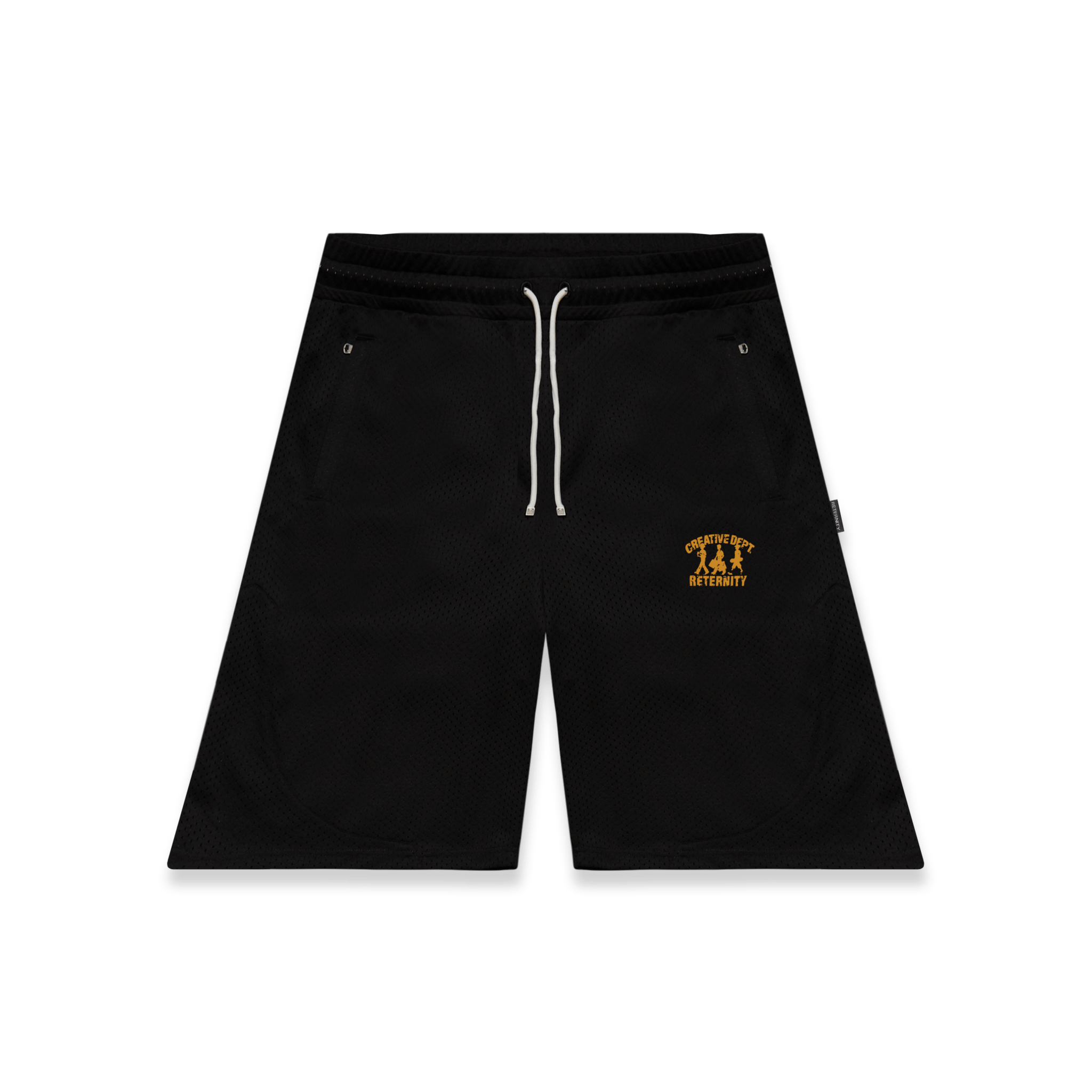 Reternity Creative Dept Logo Mesh Shorts Black - CRETC4277 - Coziness